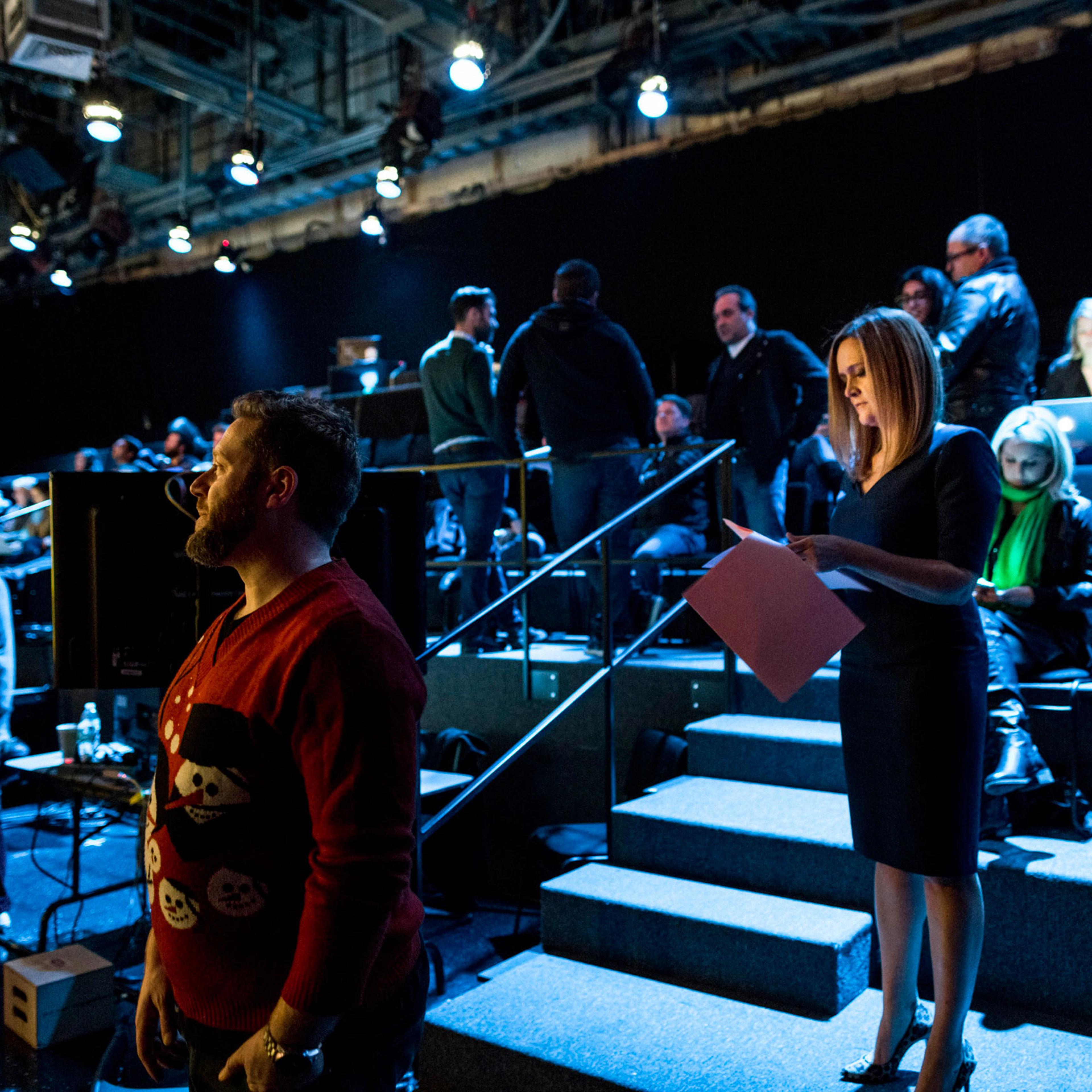 On the set of her show Full Frontal, Samantha Bee prepares another impassioned broadside