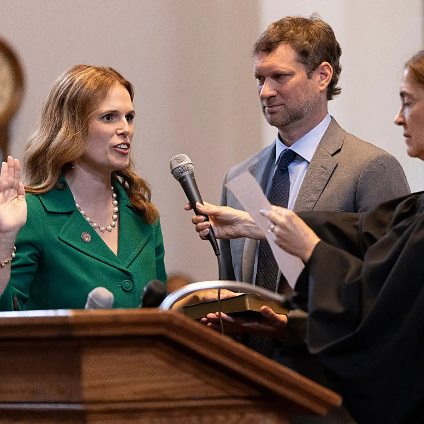 Justice Allison Riggs takes the oath of office