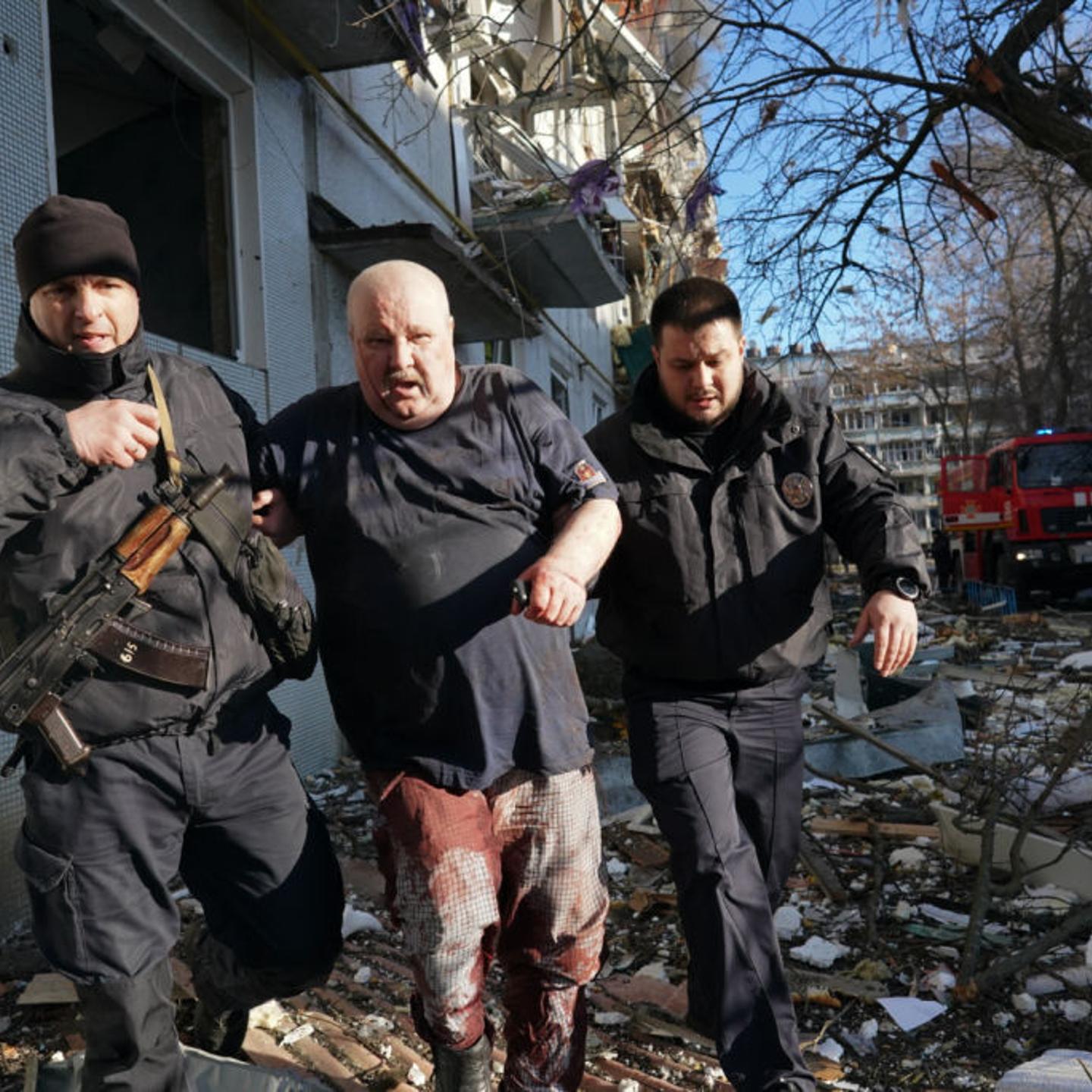 Airstrikes hit Chuhuiv, Ukraine