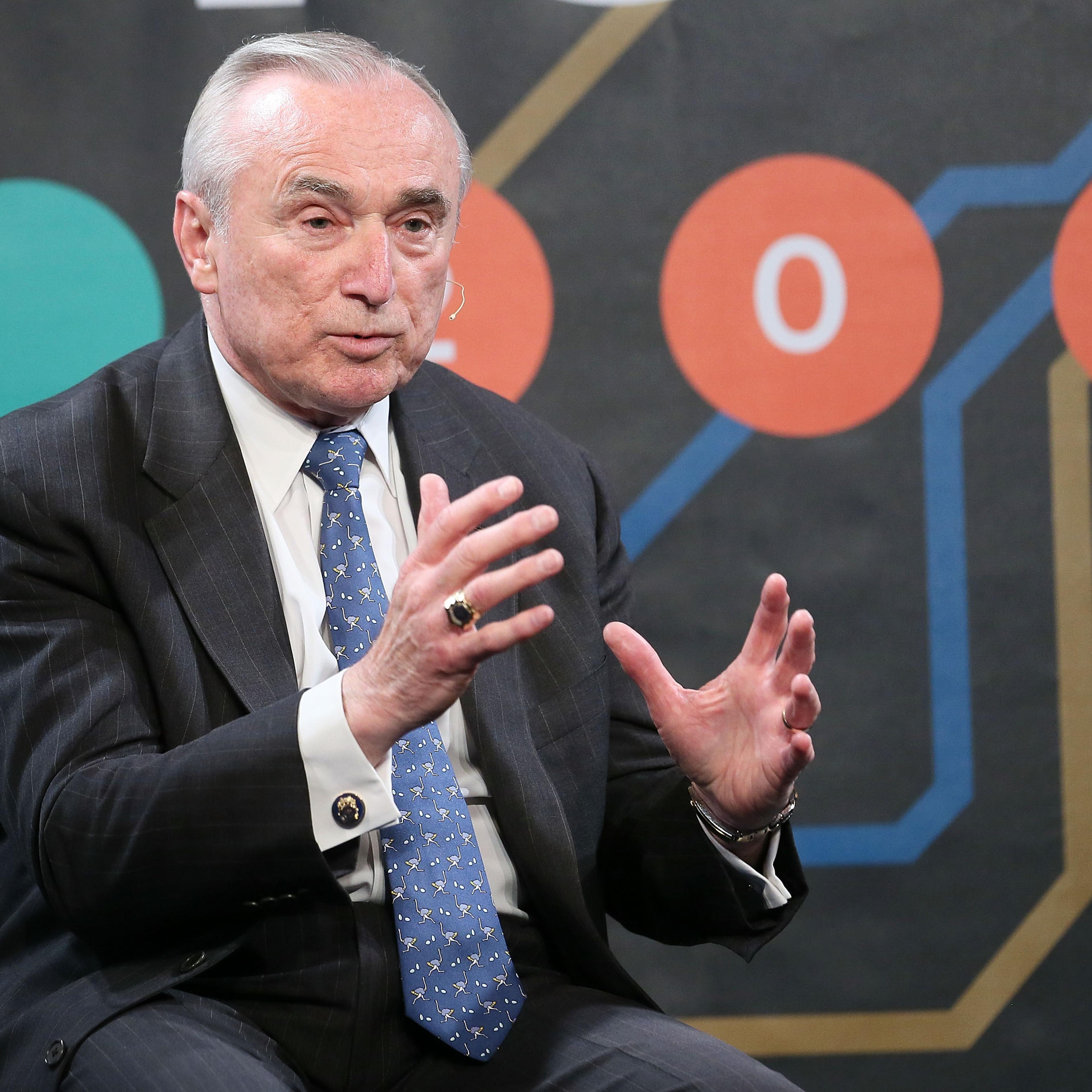 New York City Police Commissioner William Bratton speaks on the 'On Policing in New York - And What Made This Year Different' Panel at the 2015 New York Ideas Forum in New York City on May 20, 2015.