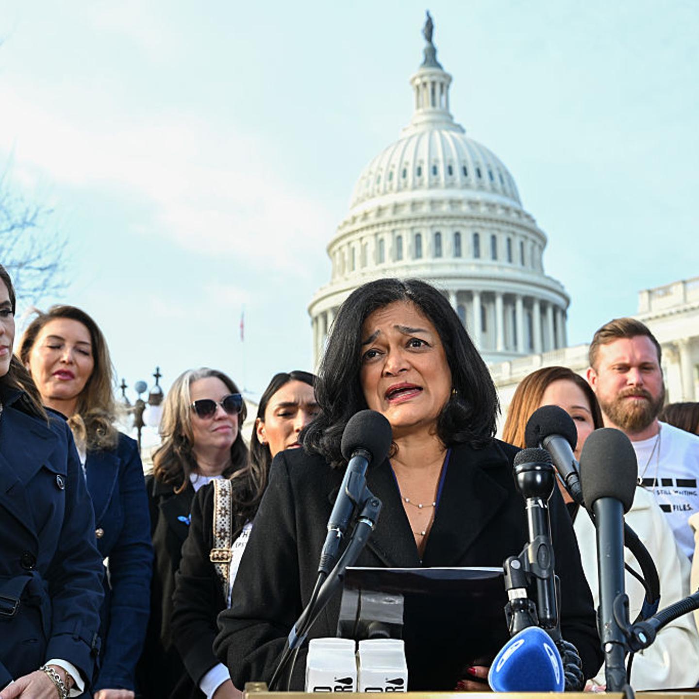 Epstein Abuse Survivors Join Lawmakers For News Conference On Capitol Hill