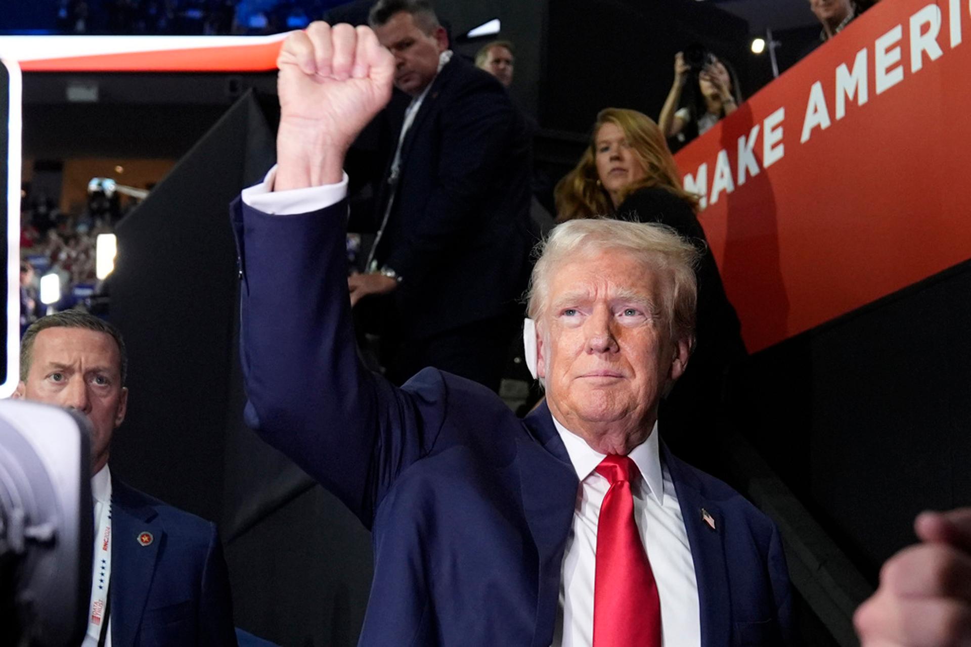 Trump At Rrnc RNC: Trump Makes First Appearance With Bandaged Ear