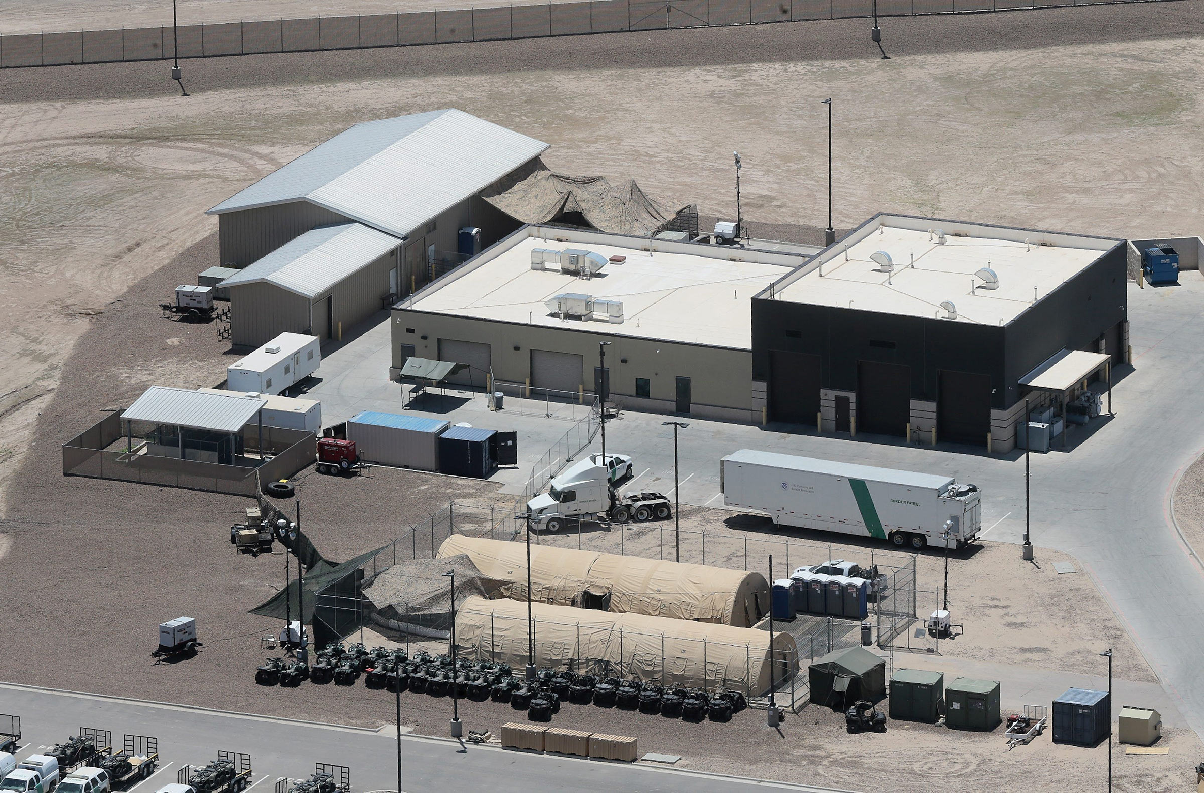 The Border Patrol Station in Clint, Texas, is being used to house unaccompanied migrant children