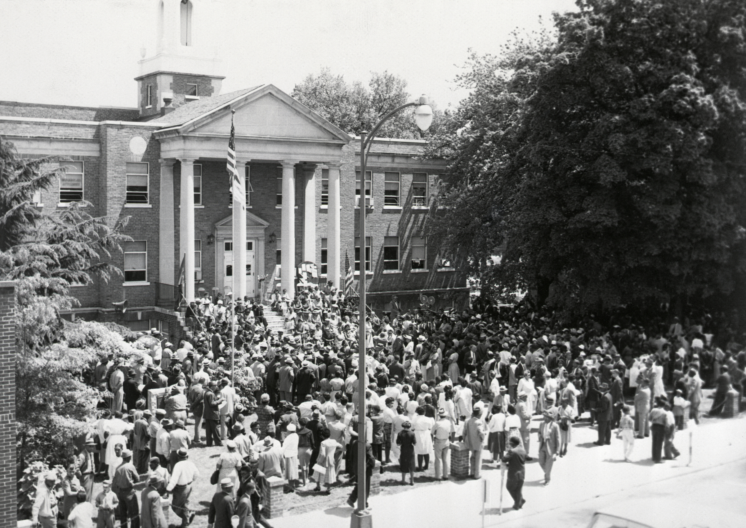 Crowd On Courthouse Steps For NAACP Rally