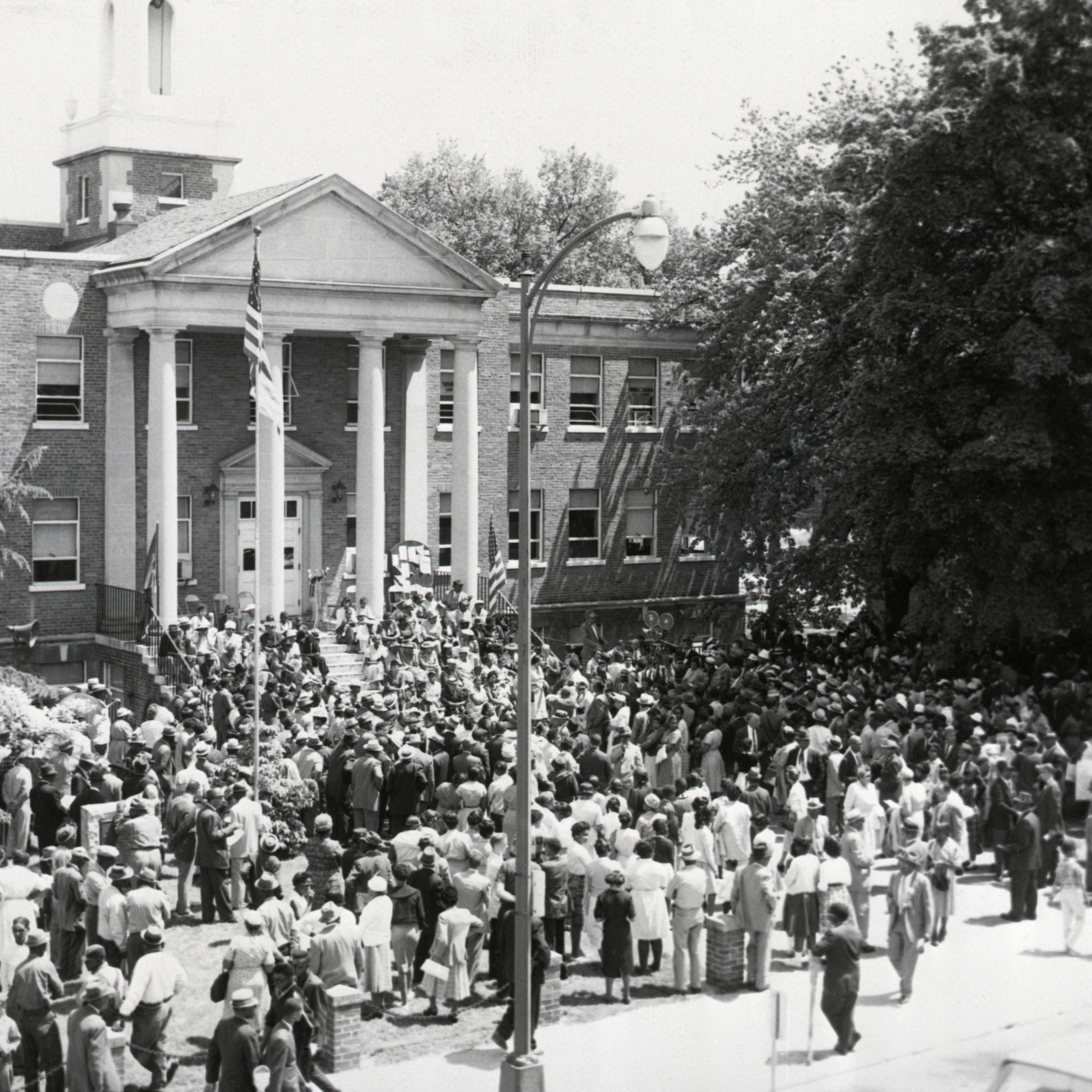 Crowd On Courthouse Steps For NAACP Rally