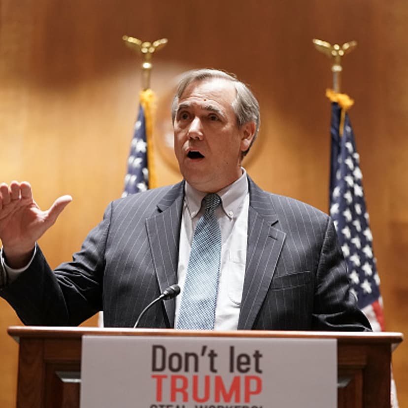 U.S. Sen. Jeff Merkley (D-OR) speaks during a news briefing December 12, 2017 on Capitol Hill in Washington, DC.