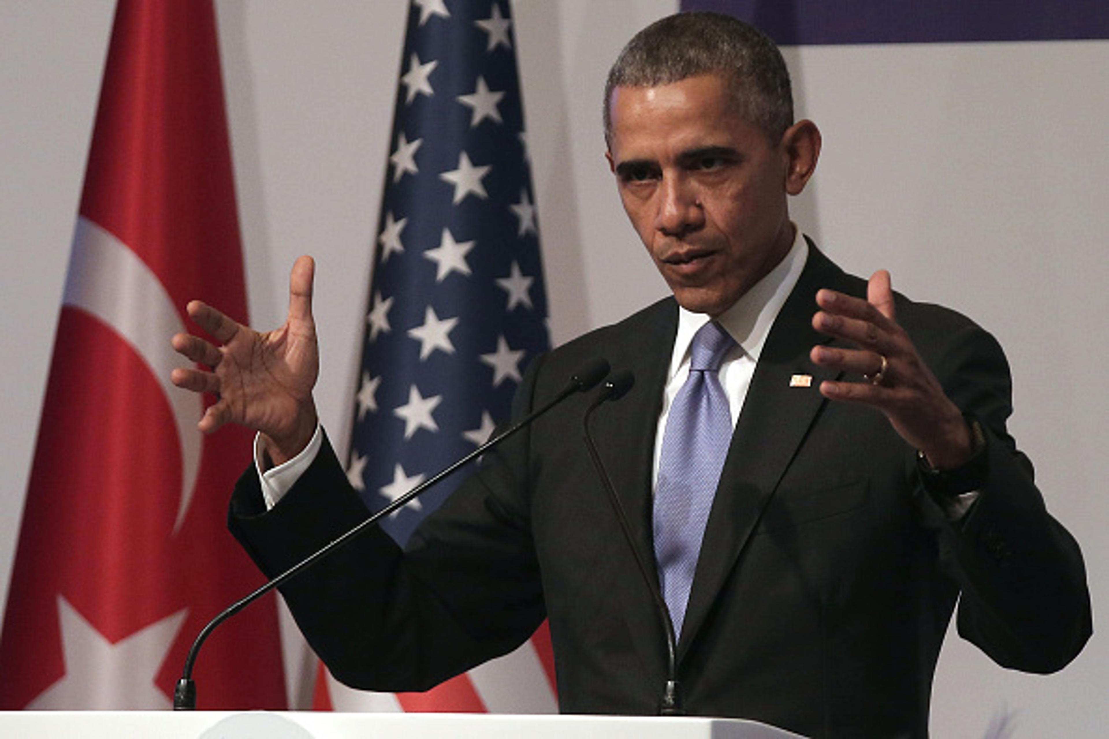 U.S President Barack Obama speaks to the media during his closing press conference on day two of the G20 Turkey Leaders Summit on November 16, 2015 in Antalya, Turkey.