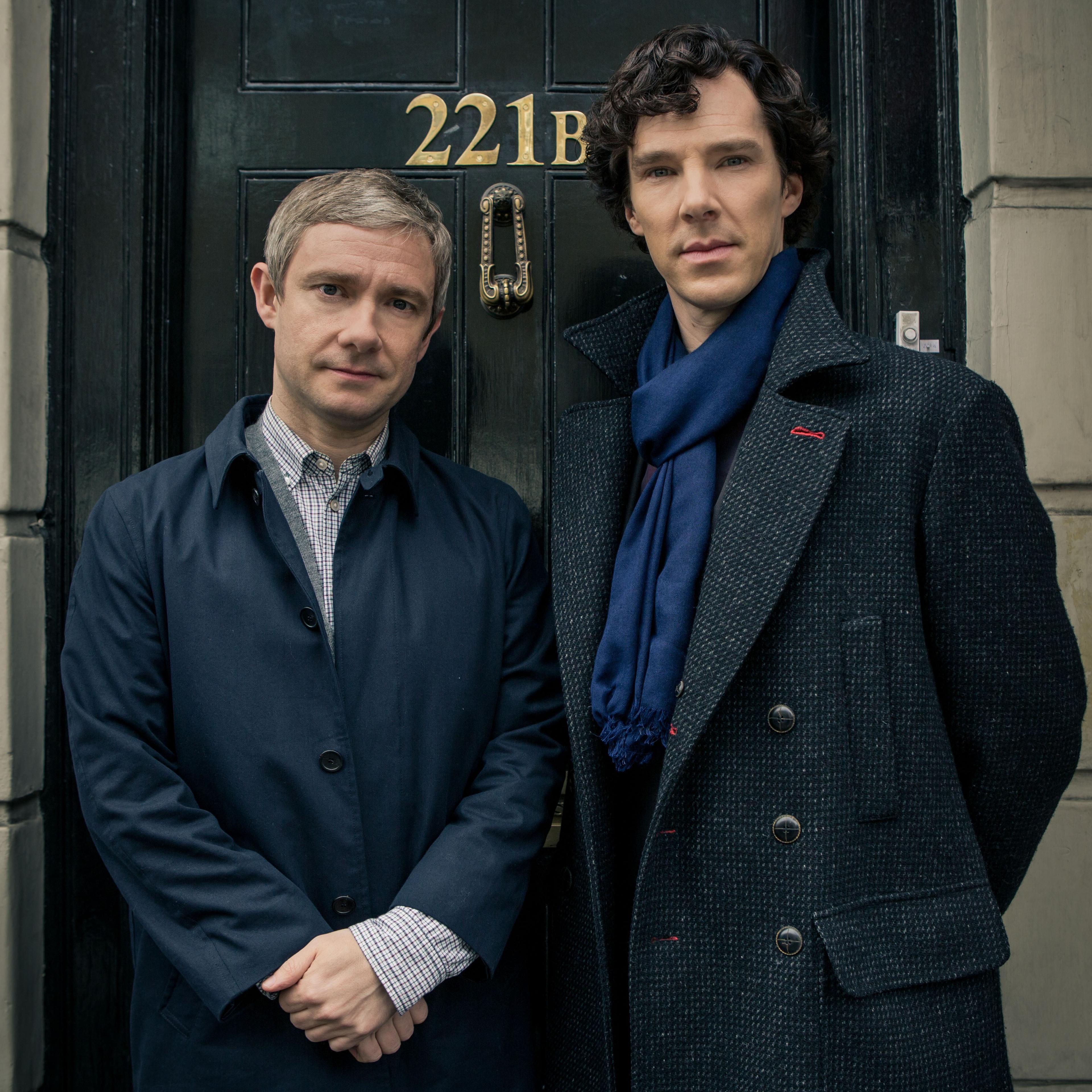 From left: Martin Freeman as Dr. John Watson and Benedict Cumberbatch as Sherlock Holmes