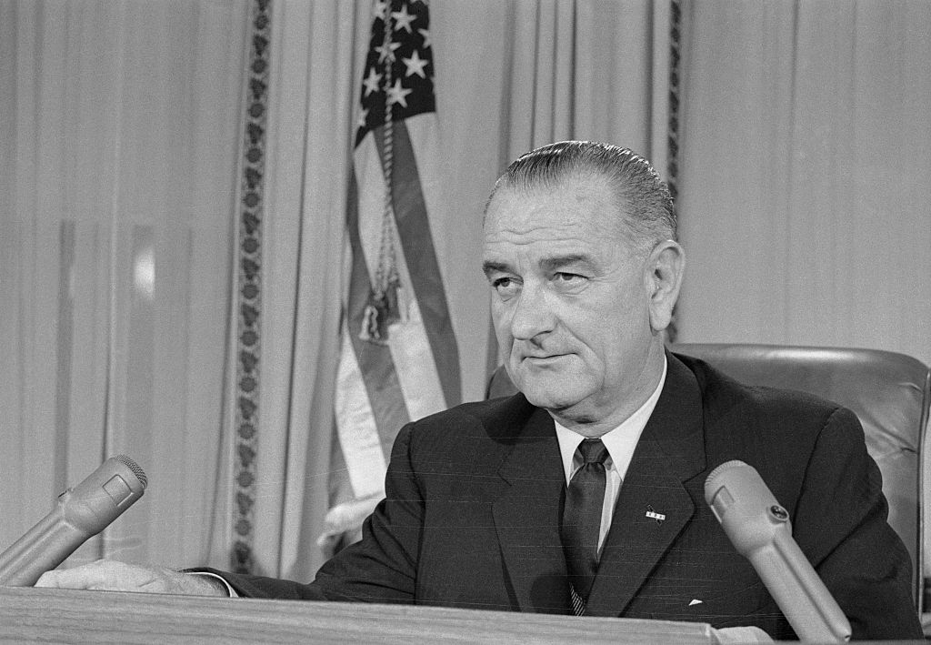 President Johnson Giving Speech After JFK Assassination
