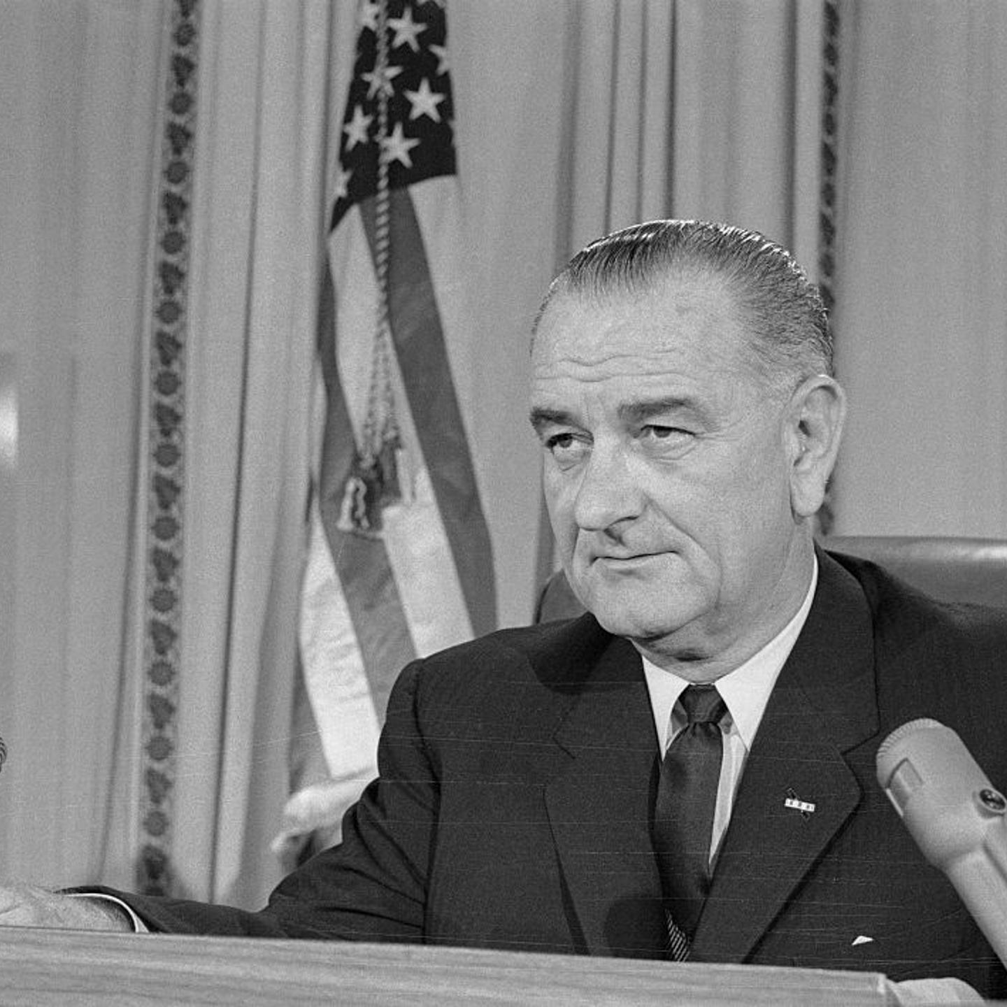 President Johnson Giving Speech After JFK Assassination