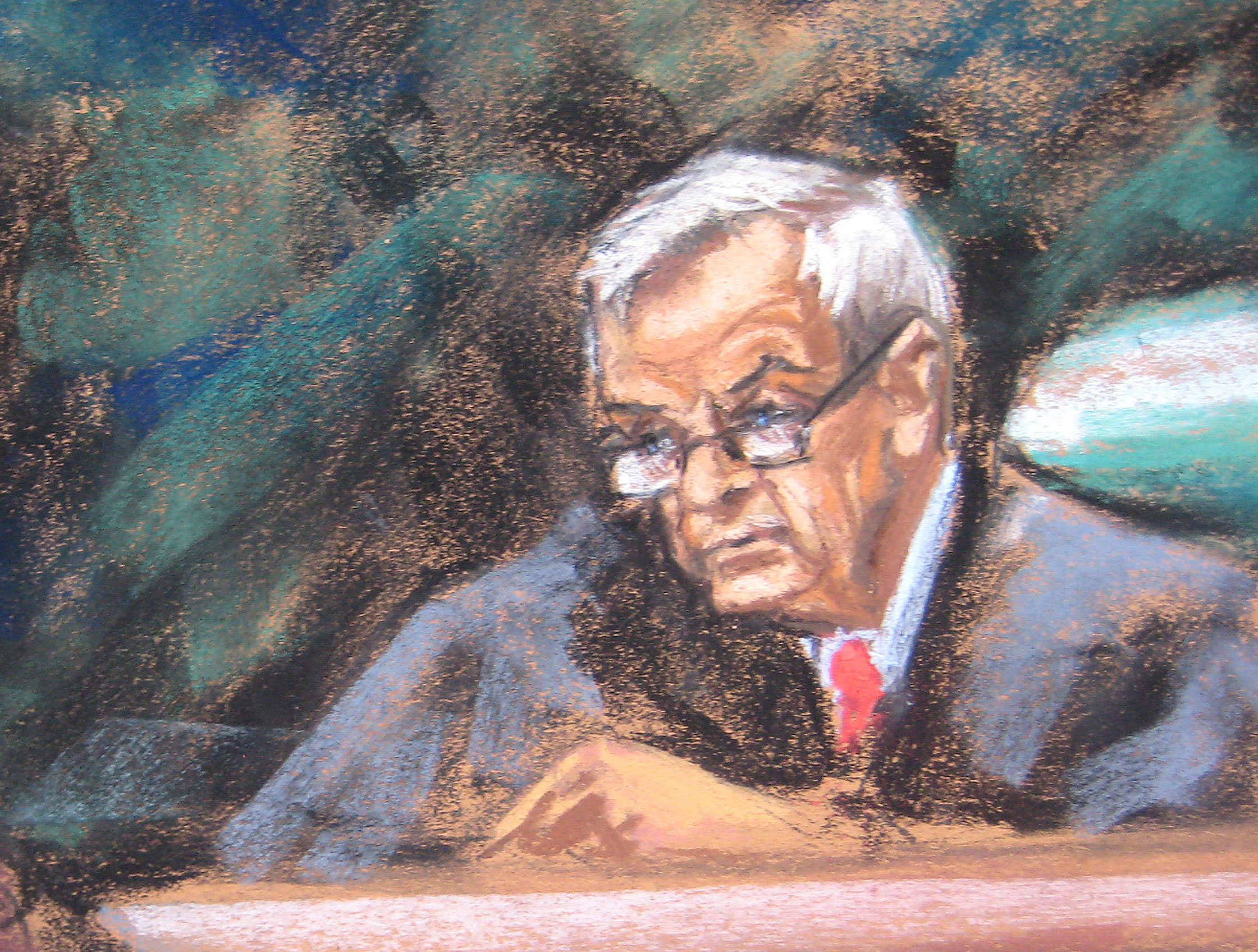 US District Judge Raymond Dearie in a courtroom sketch from 2013.