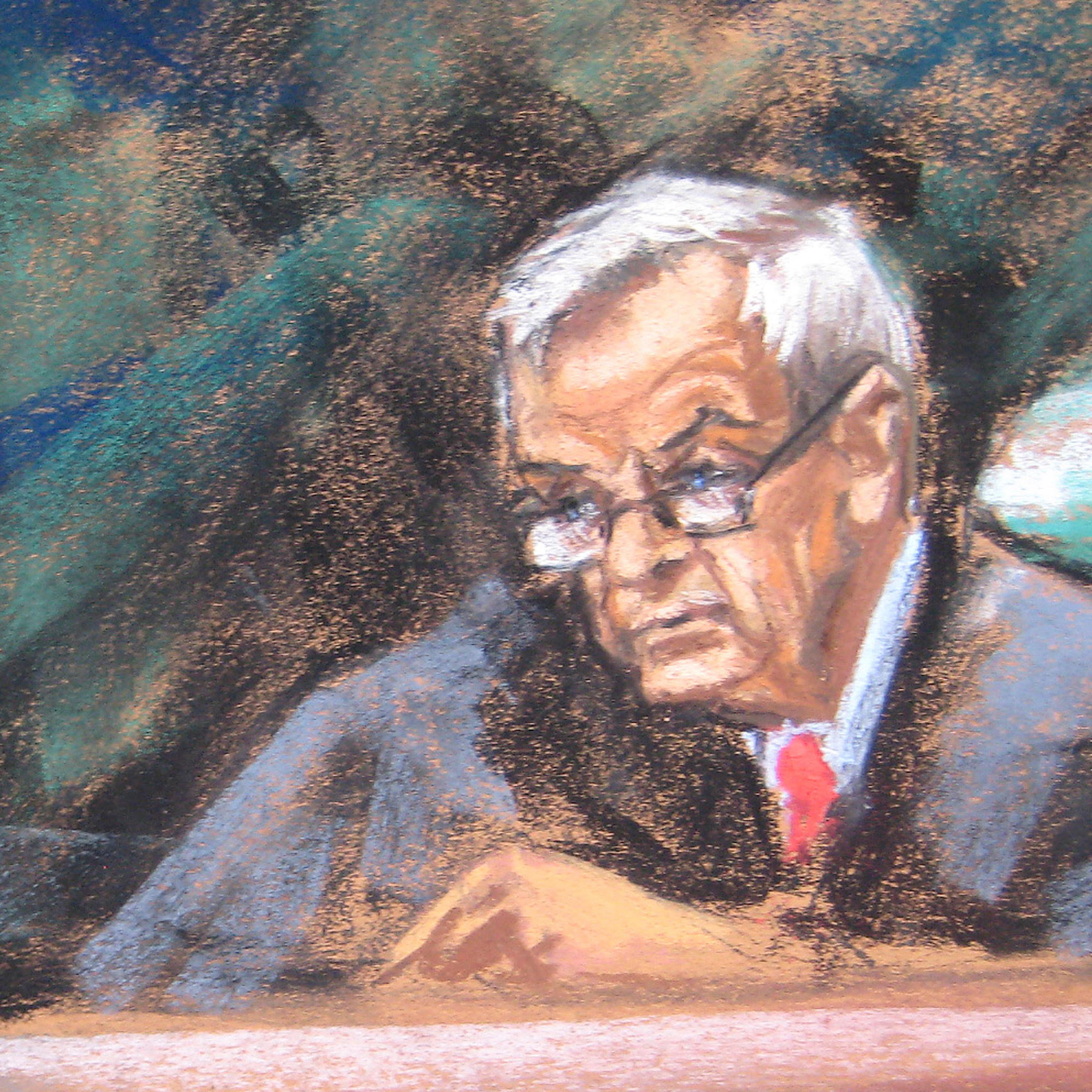 US District Judge Raymond Dearie in a courtroom sketch from 2013.