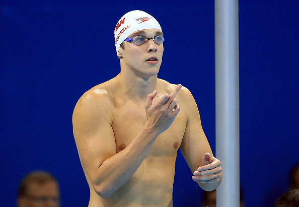 Santo Condorelli of Canada competes in the Men's 100m Freestyle Heats on Day 4 of the Rio 2016 Olympic Games at the Olympic Aquatics Stadium on August 9, 2016 in Rio de Janerio, Brazil.