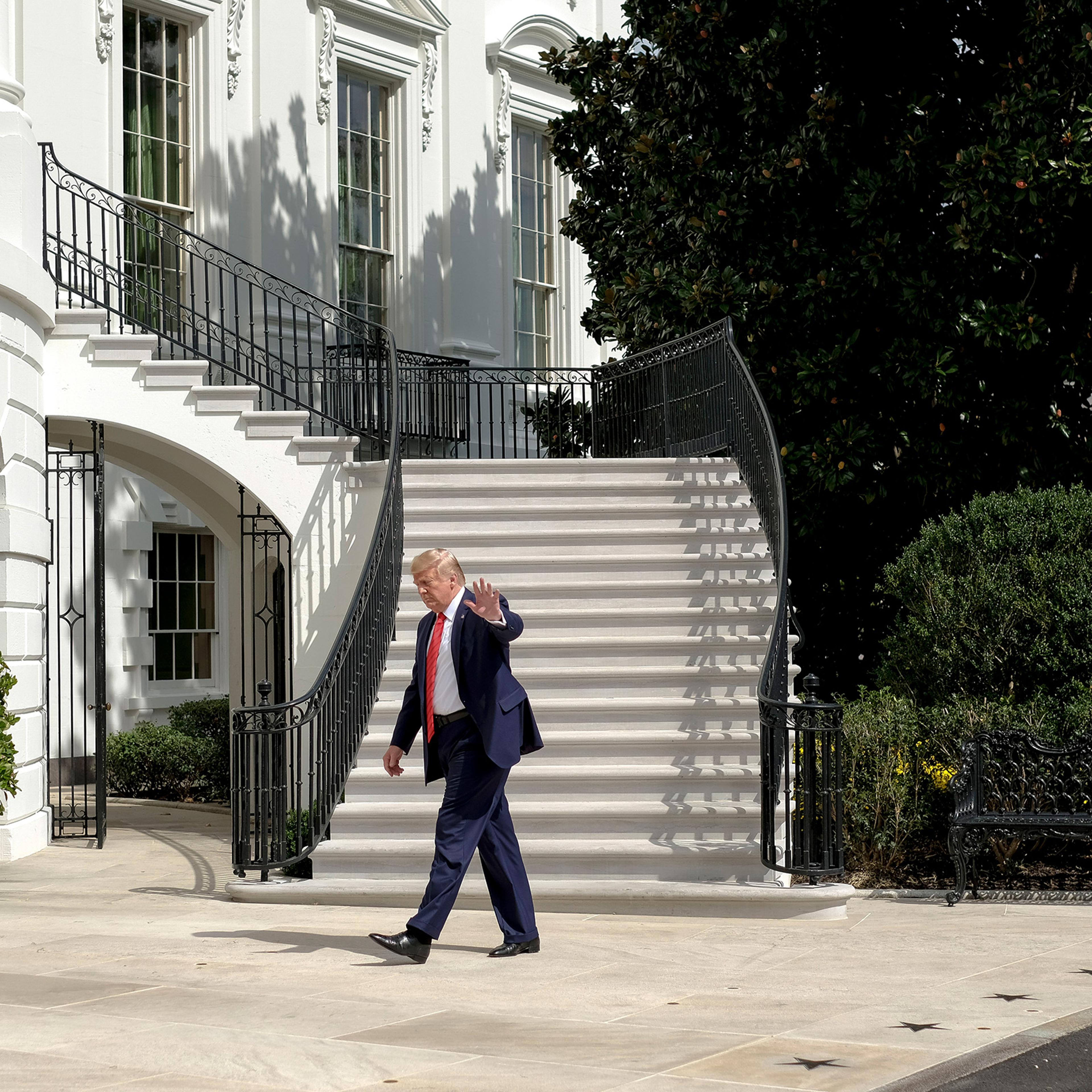 President Donald Trump arrives at the White House in Washington, D.C. on Sept. 26, 2019.