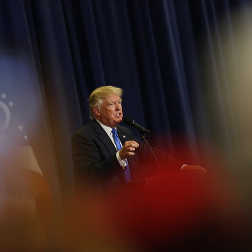Donald Trump, presumptive Republican presidential nominee, speaks during a campaign event in Cincinnati, Ohio, U.S., on Wednesday, July 6, 2016.