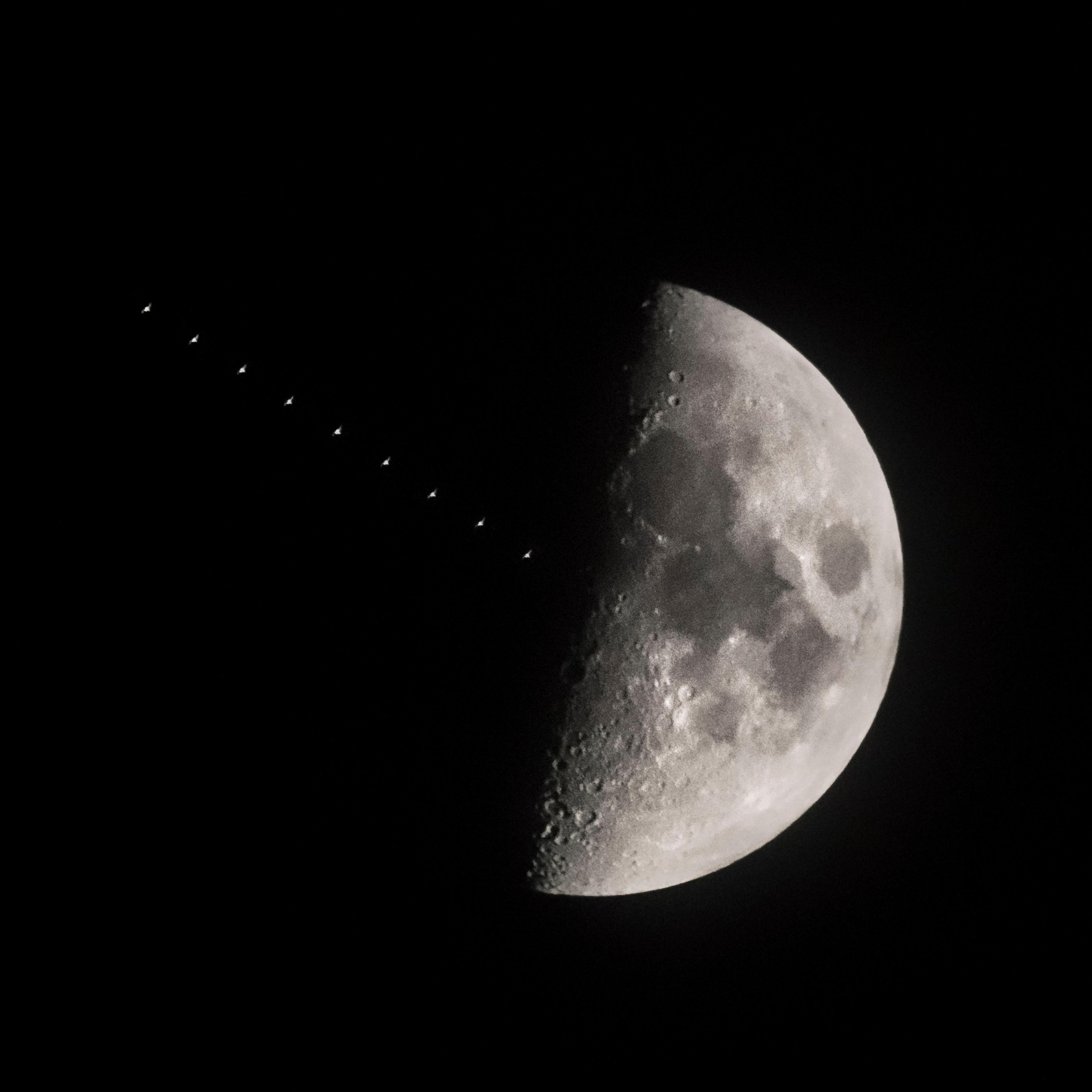 International Space Station transits the moon