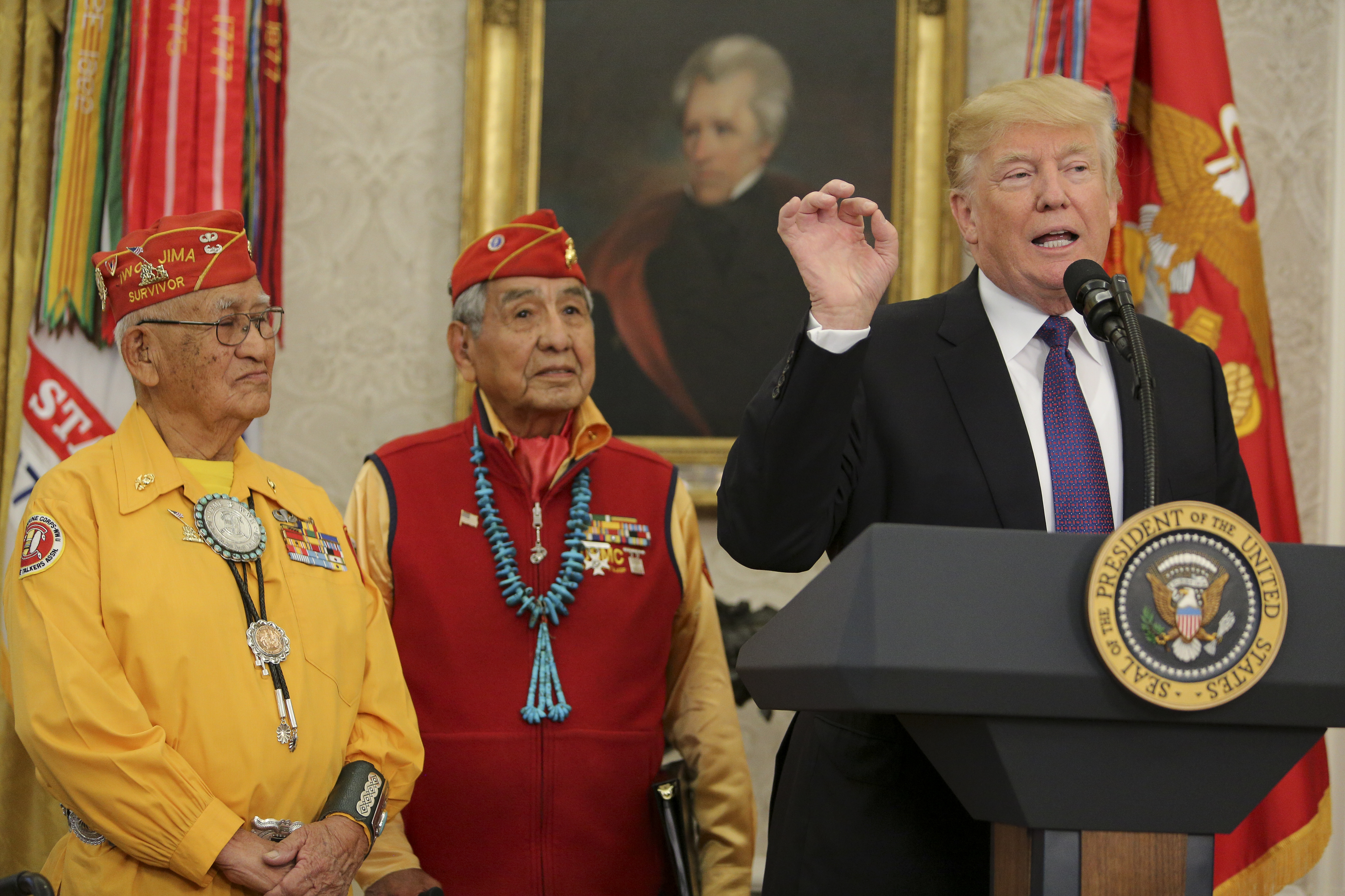 President Trump Honors Native American Code Talkers At White House