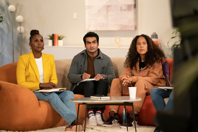 From left: Issa Rae, Kumail Nanjiani, and Gina Prince-Bythewood in <i>Project Greenlight: A New Generation</i>