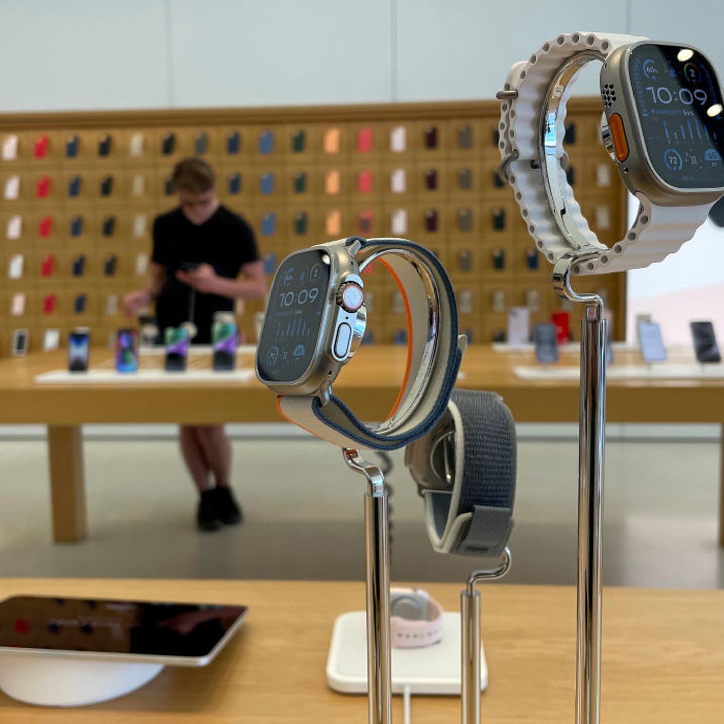 The Apple Watch is displayed at an Apple Store in Corte Madera, California, on Nov. 2, 2023.