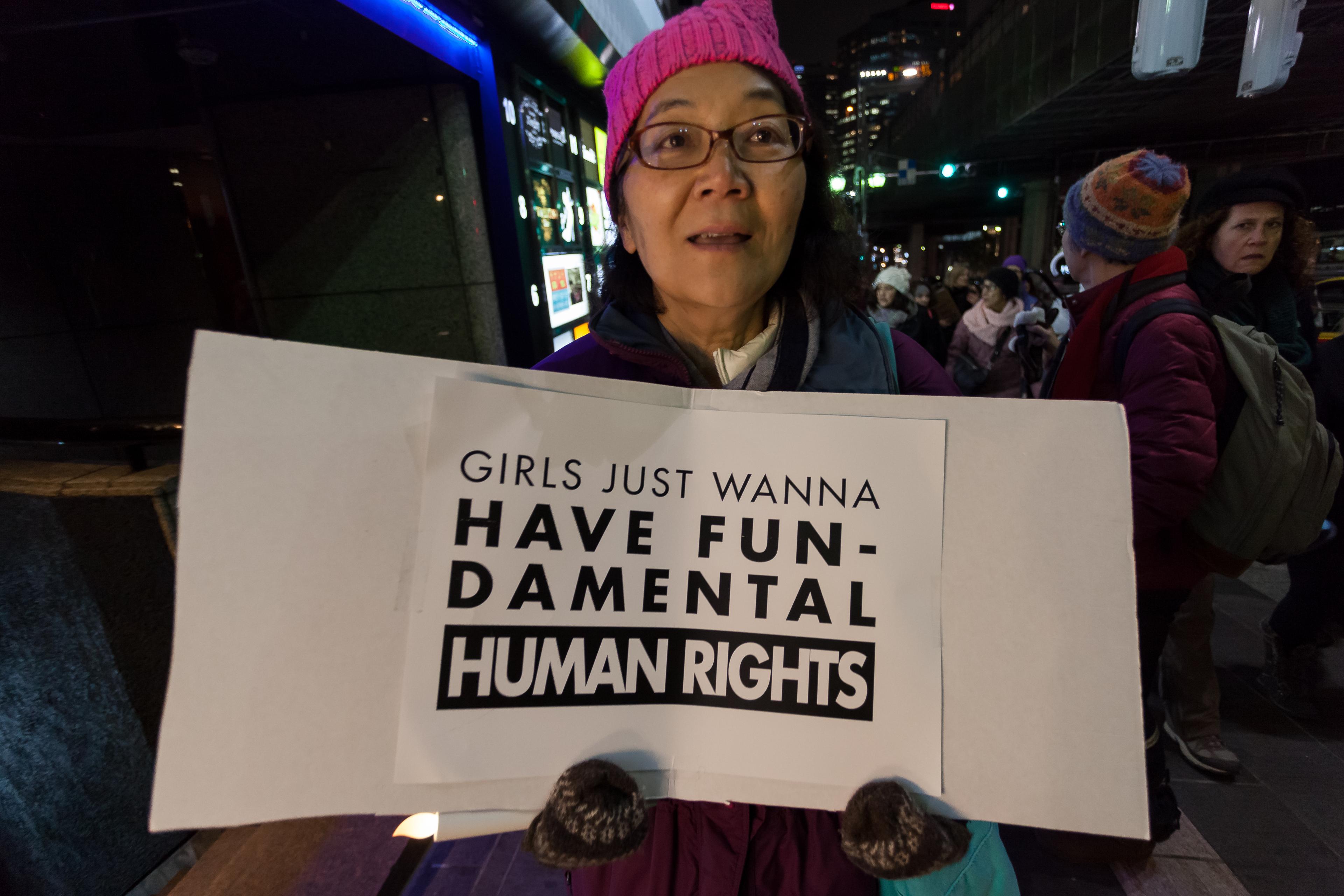 Protest In Tokyo On Inauguration Of President Donald Trump