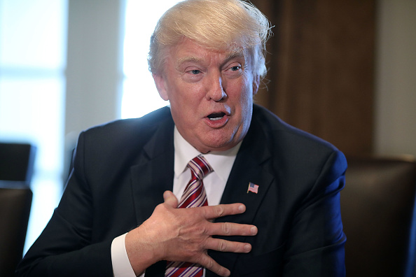 U.S. President Donald Trump speaks during a meeting with the Congressional Black Caucus Executive Committee in the Cabinet Room at the White House March 22, 2017 in Washington, D.C.