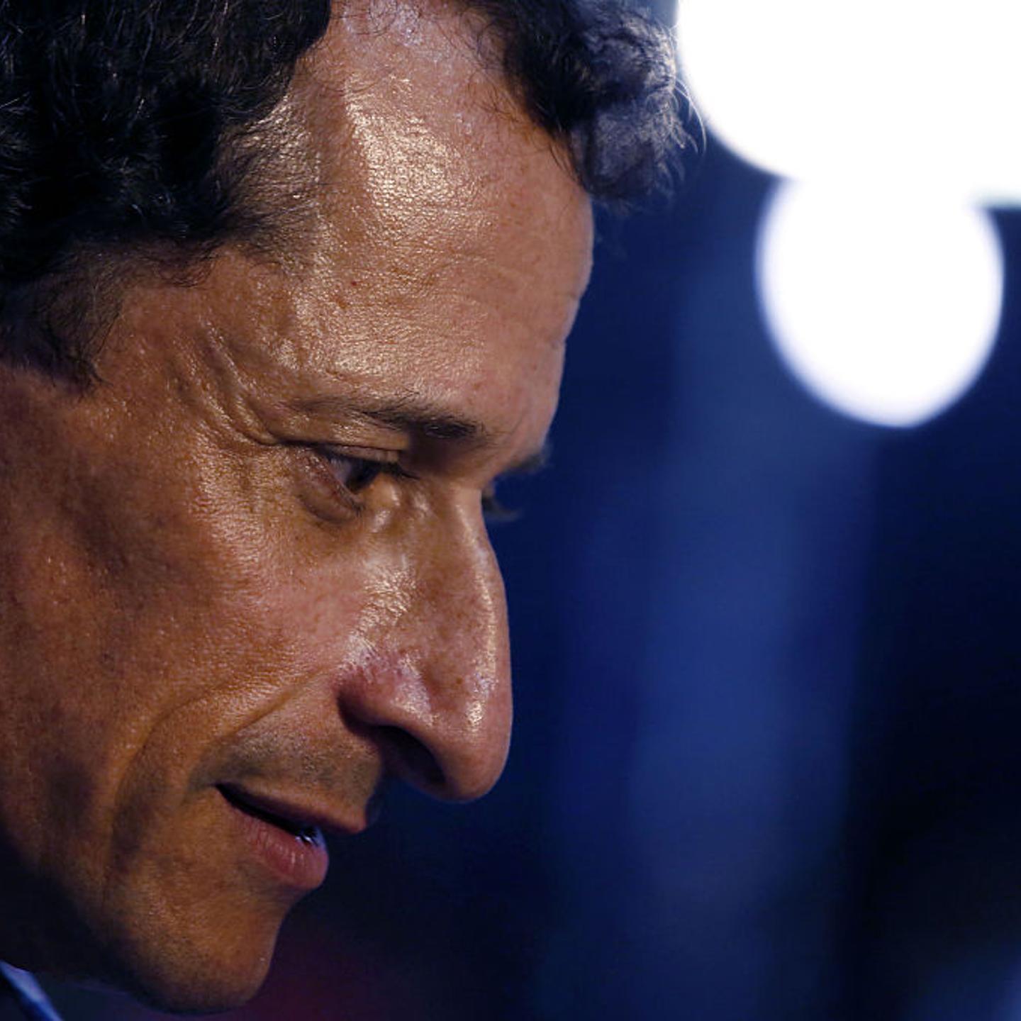 Anthony Weiner, former U.S. representative from New York, speaks to the media before the start of the Democratic National Convention in Philadelphia on July 26, 2016.
