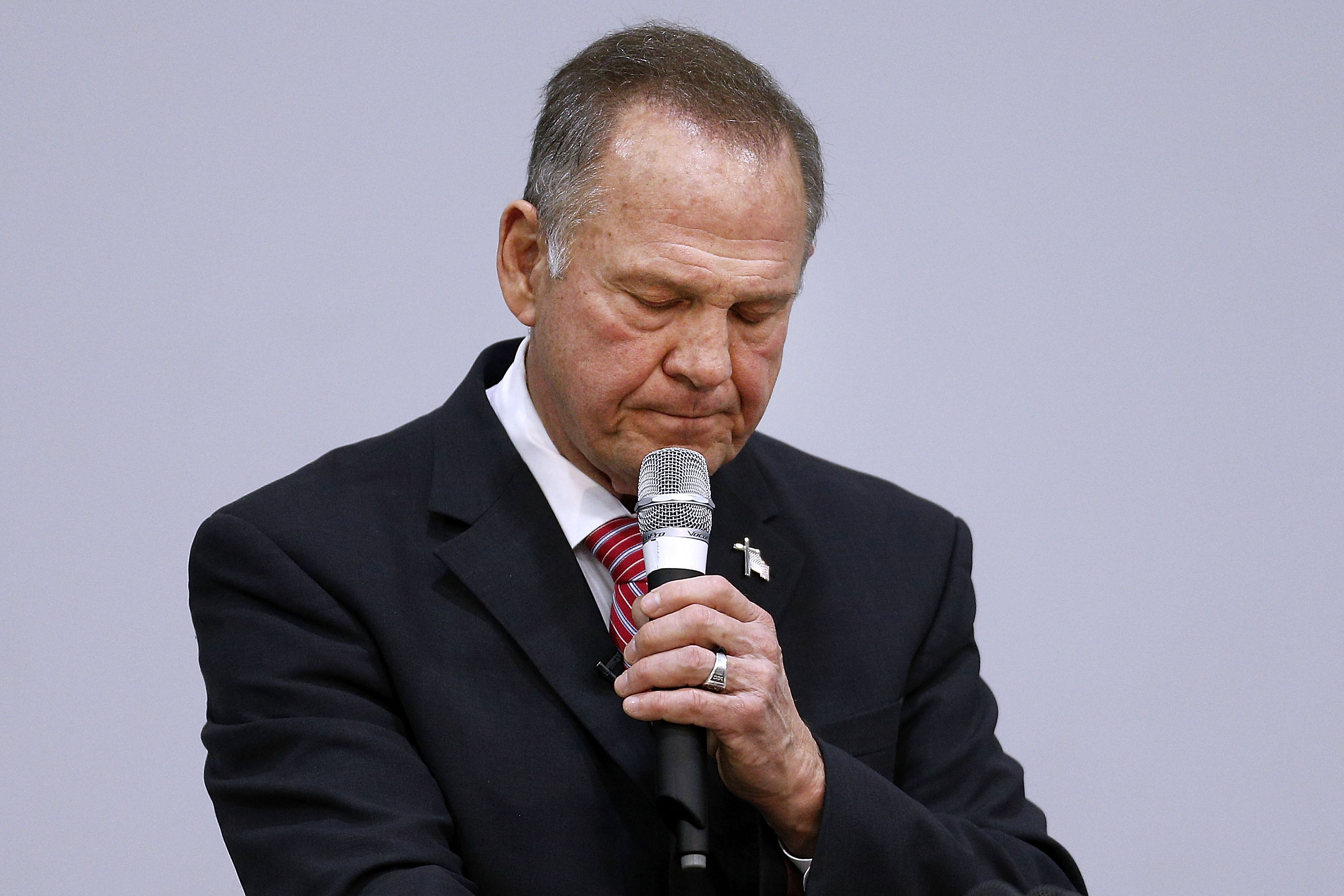 Embattled GOP Senate Candidate Judge Roy Moore Attends Church Revival Service At Baptist Church In Jackson, Alabama