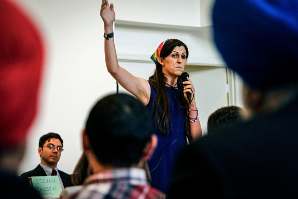 Democratic primary candidate Danica Roem makes her pitch to voters at the Bull Run Swim & Raquet Club while debating three fellow Democrats vying to unseat Republican State Delegate Bob Marshall in Manassas, Virginia Friday June 2, 2017.