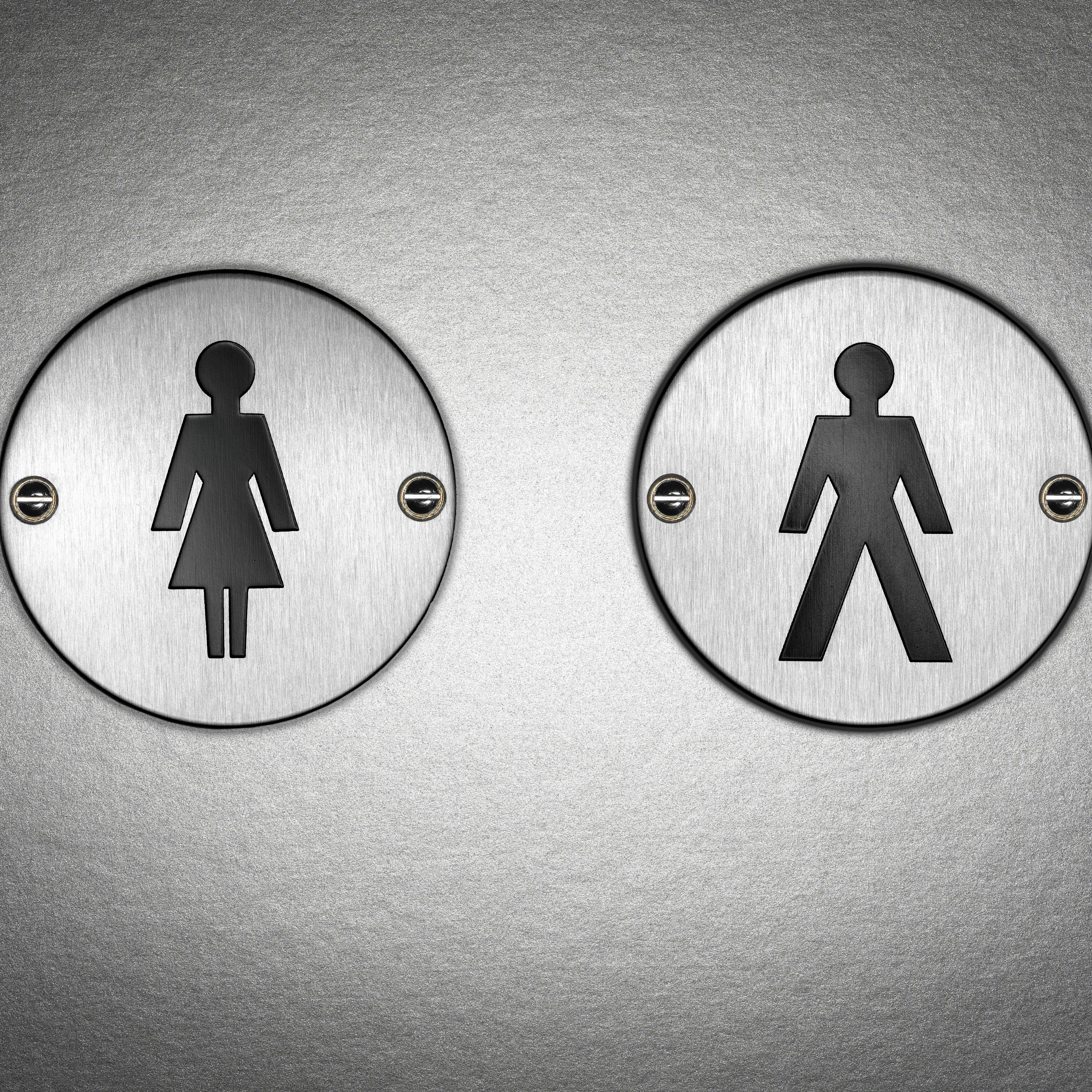 Close up of bathroom symbol