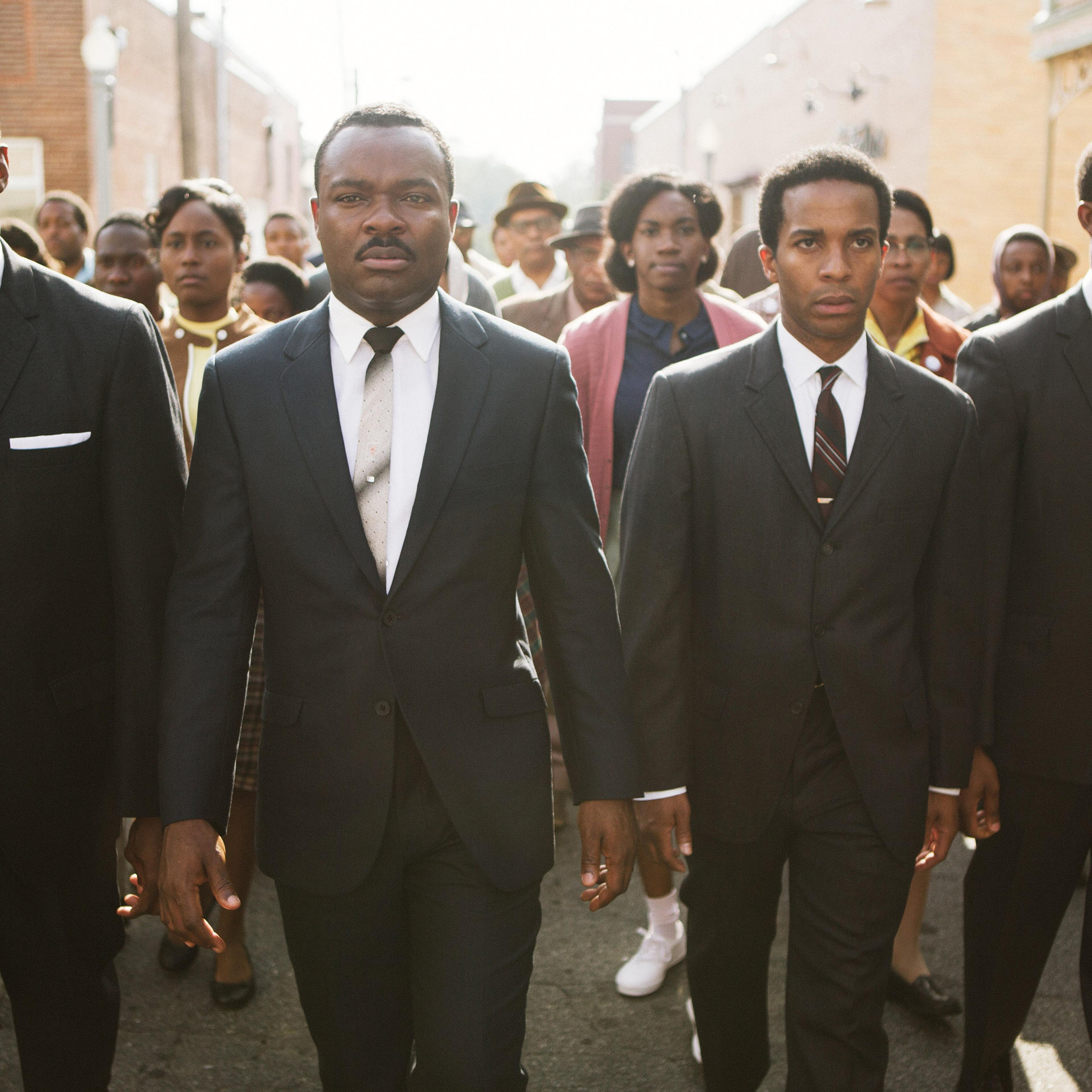 SELMA, from left: Colman Domingo, David Oyelowo, as Martin Luther King Jr., Andre Holland, Stephan James, 2014.