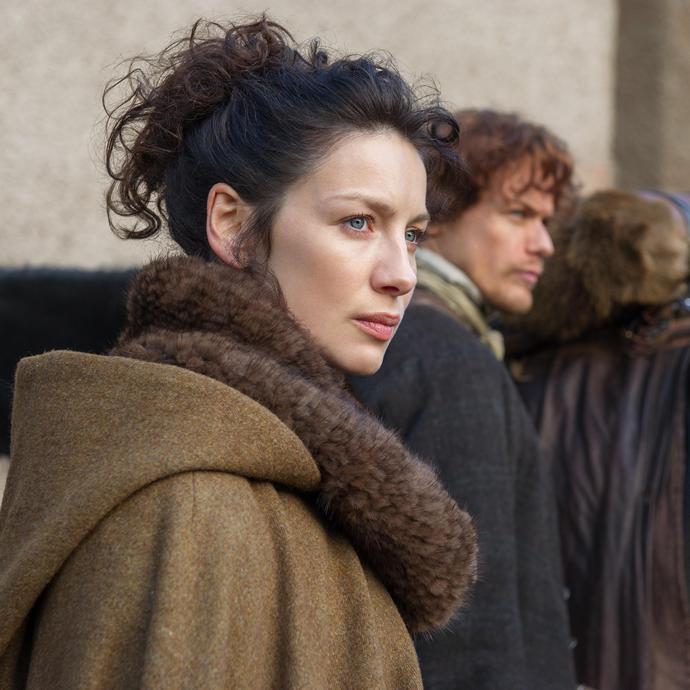 Caitriona Balfe as Claire Fraser and Sam Heughan as Jamie Fraser in 'Outlander'