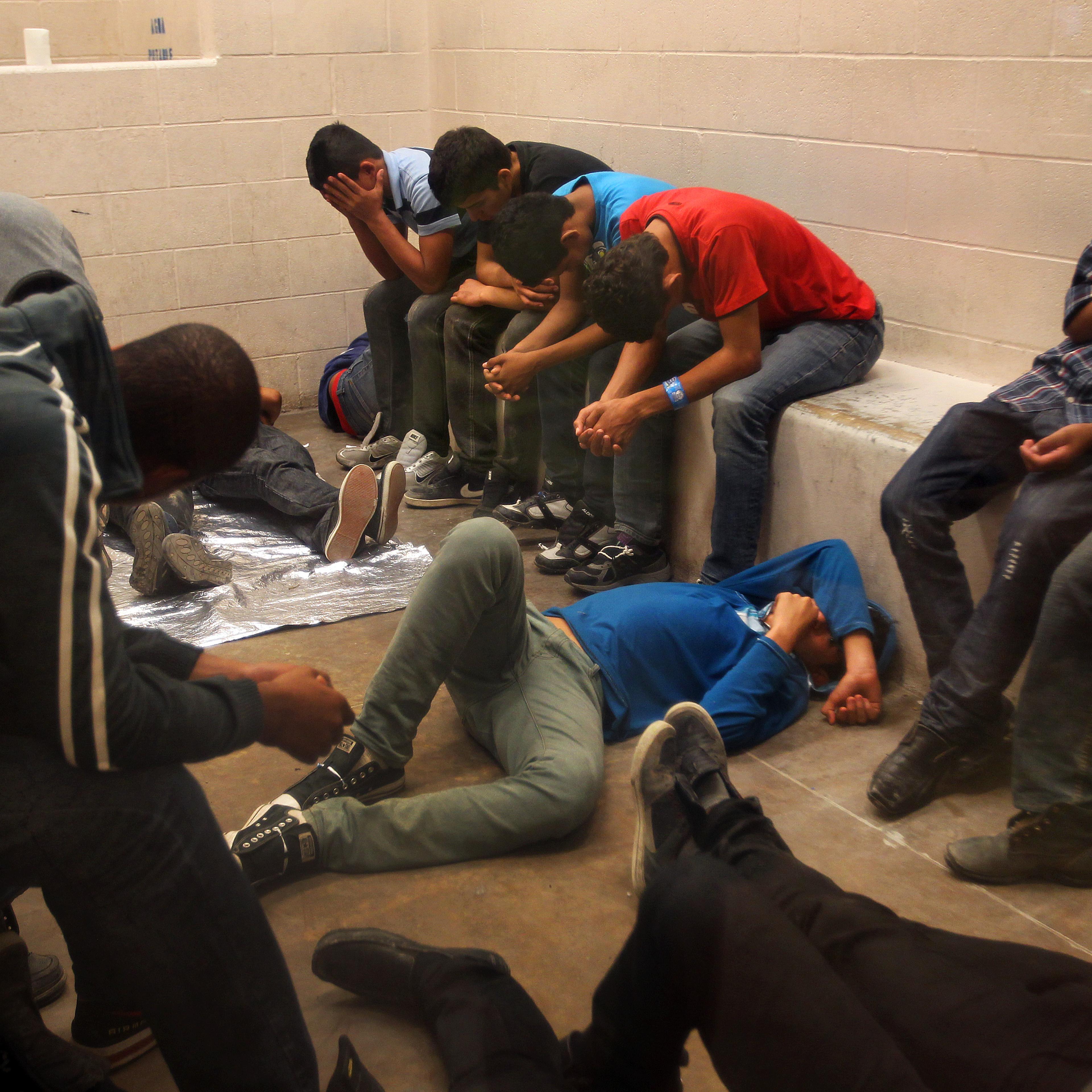 Immigrants Processed At The McAllen Border Patrol Station in McAllen, Texas