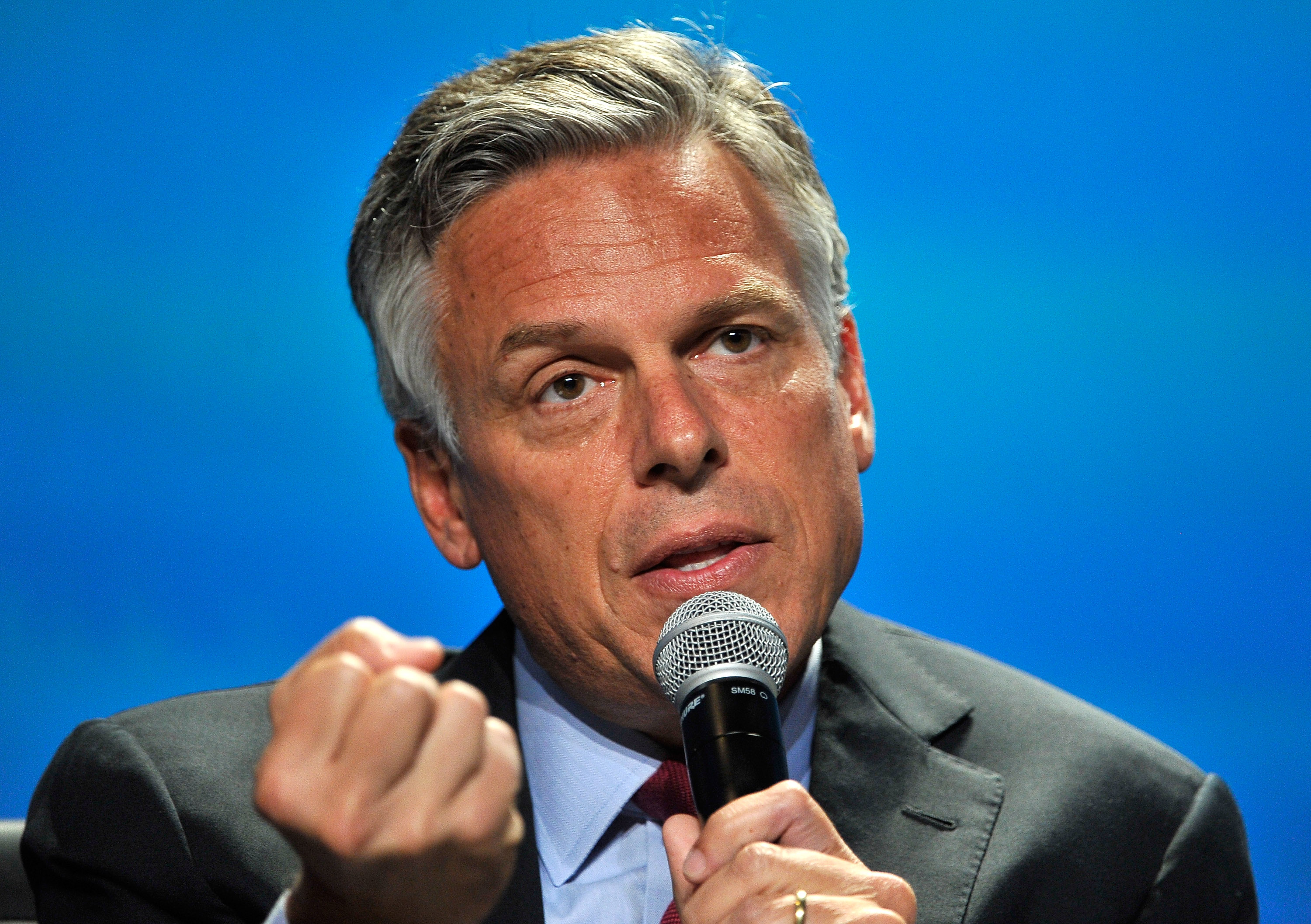 Former Utah Gov. Jon Huntsman Jr. speaks at the National Clean Energy Summit 7.0 at the Mandalay Bay Convention Center in Las Vegas on Sept. 4, 2014.