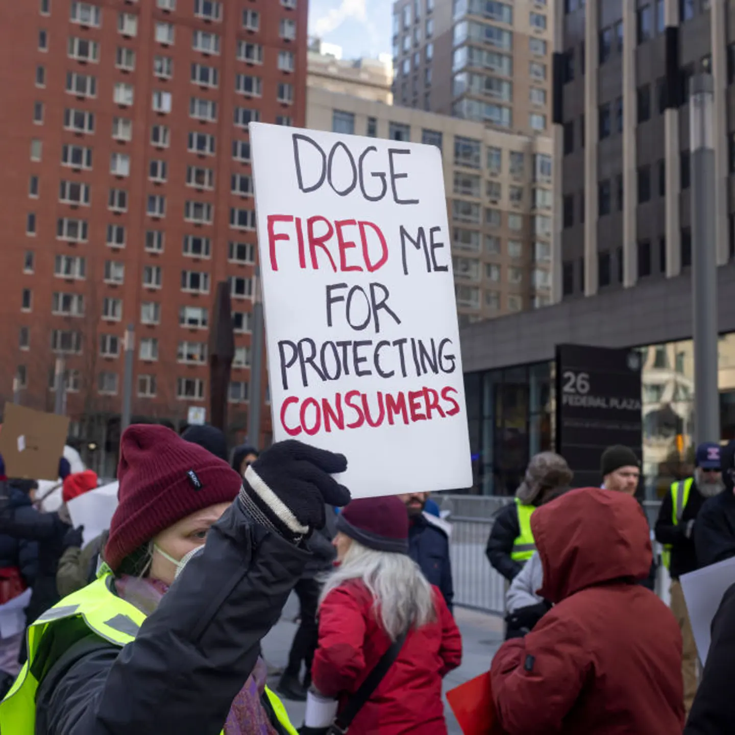 Federal workers and protestors speak out against U.S.