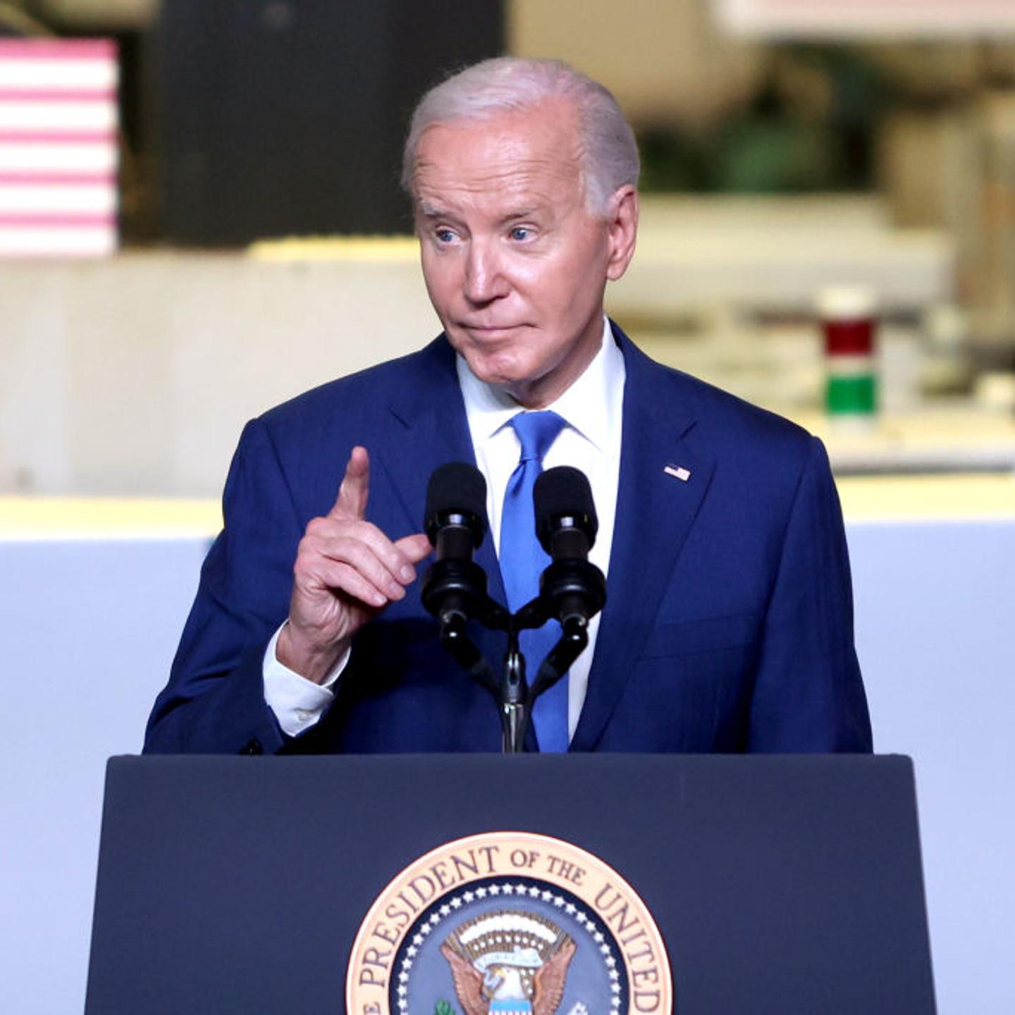 U.S. President Joe Biden at Gateway Technical College in Sturtevant, Wis., on May 8, 2024
