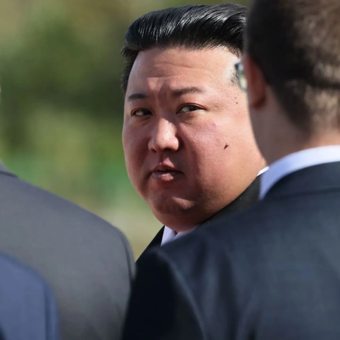 This pool image distributed by Sputnik agency shows North Korean leader Kim Jong Un visiting the Vostochny Cosmodrome in Amur region on Sept. 13, 2023.