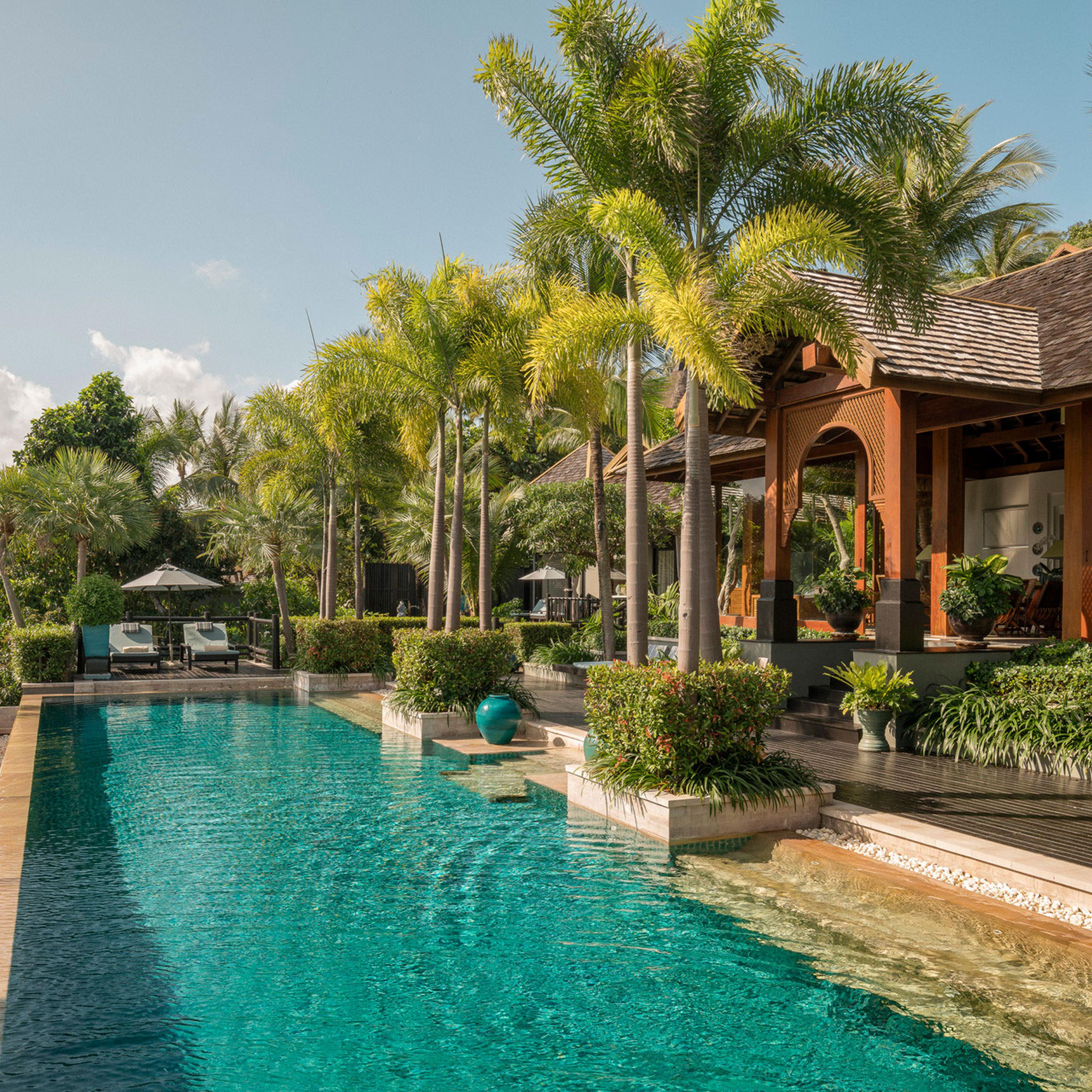 The poolside view at Four Seasons Resort Koh Samui
