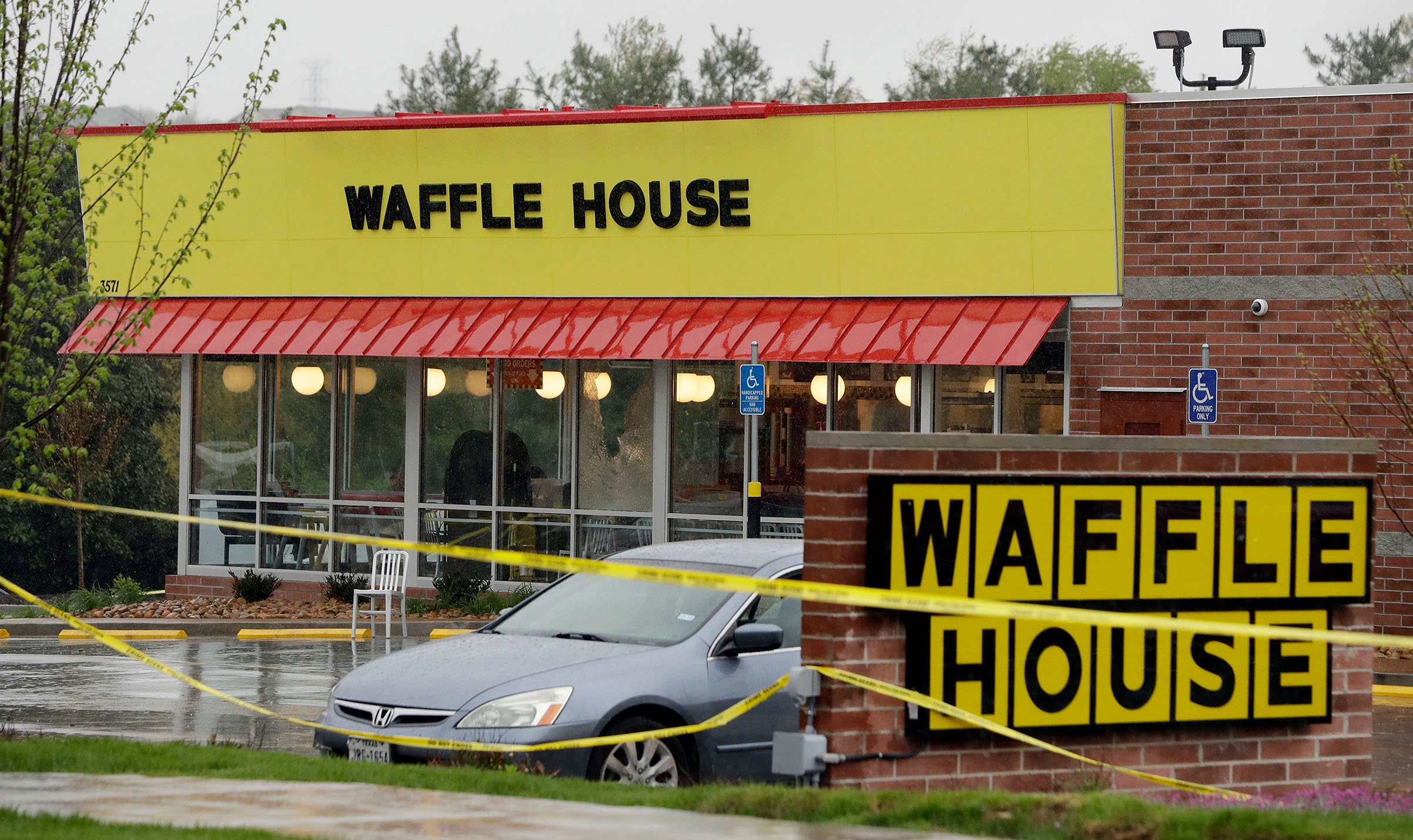 A scene from the Waffle House shooting in Nashville