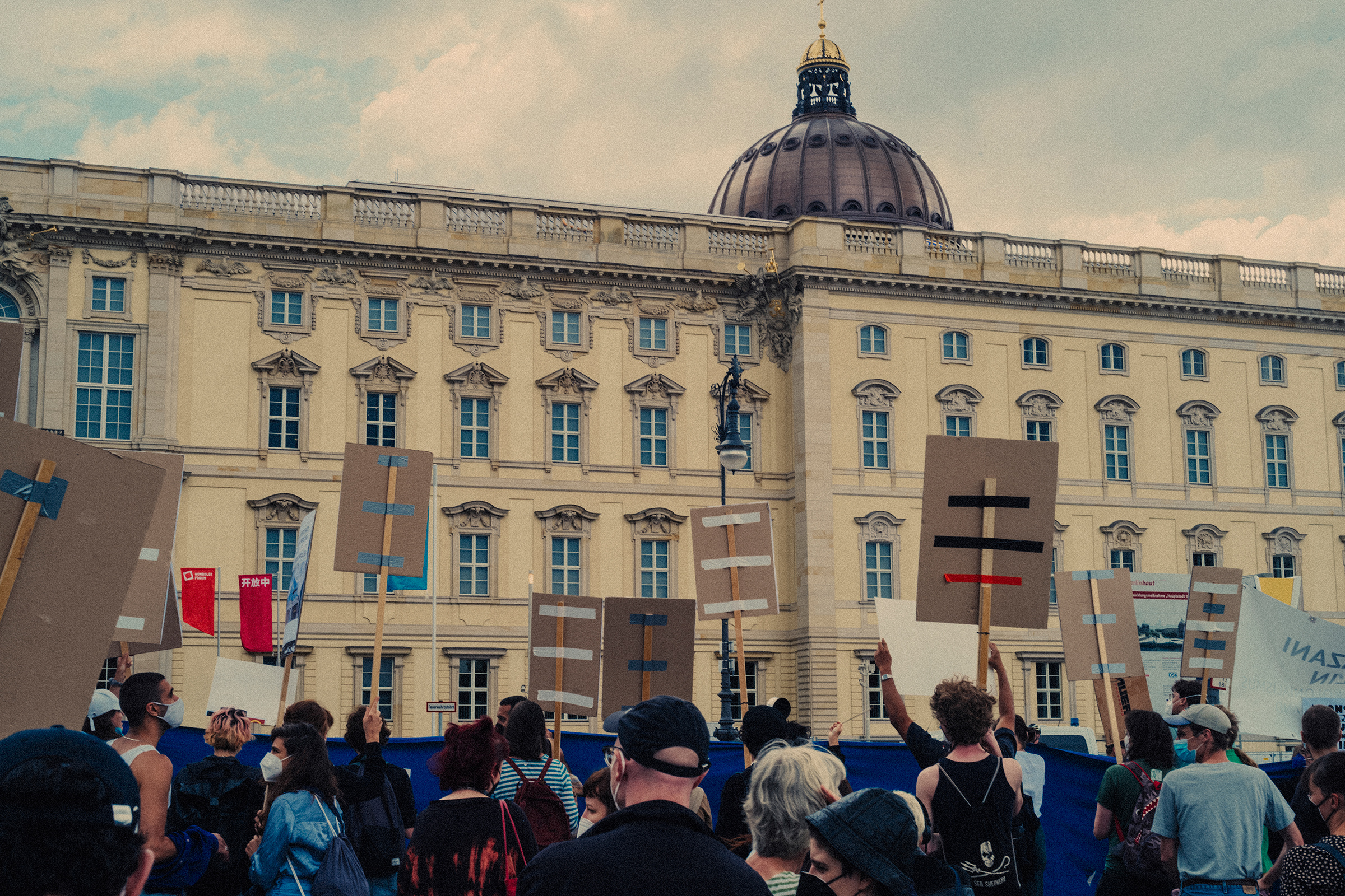 BERLIN — Demonstration in front of the Humboldt Forum in Berlin, Germany on July 20, 2021.Mustafah Abdulaziz for TIME