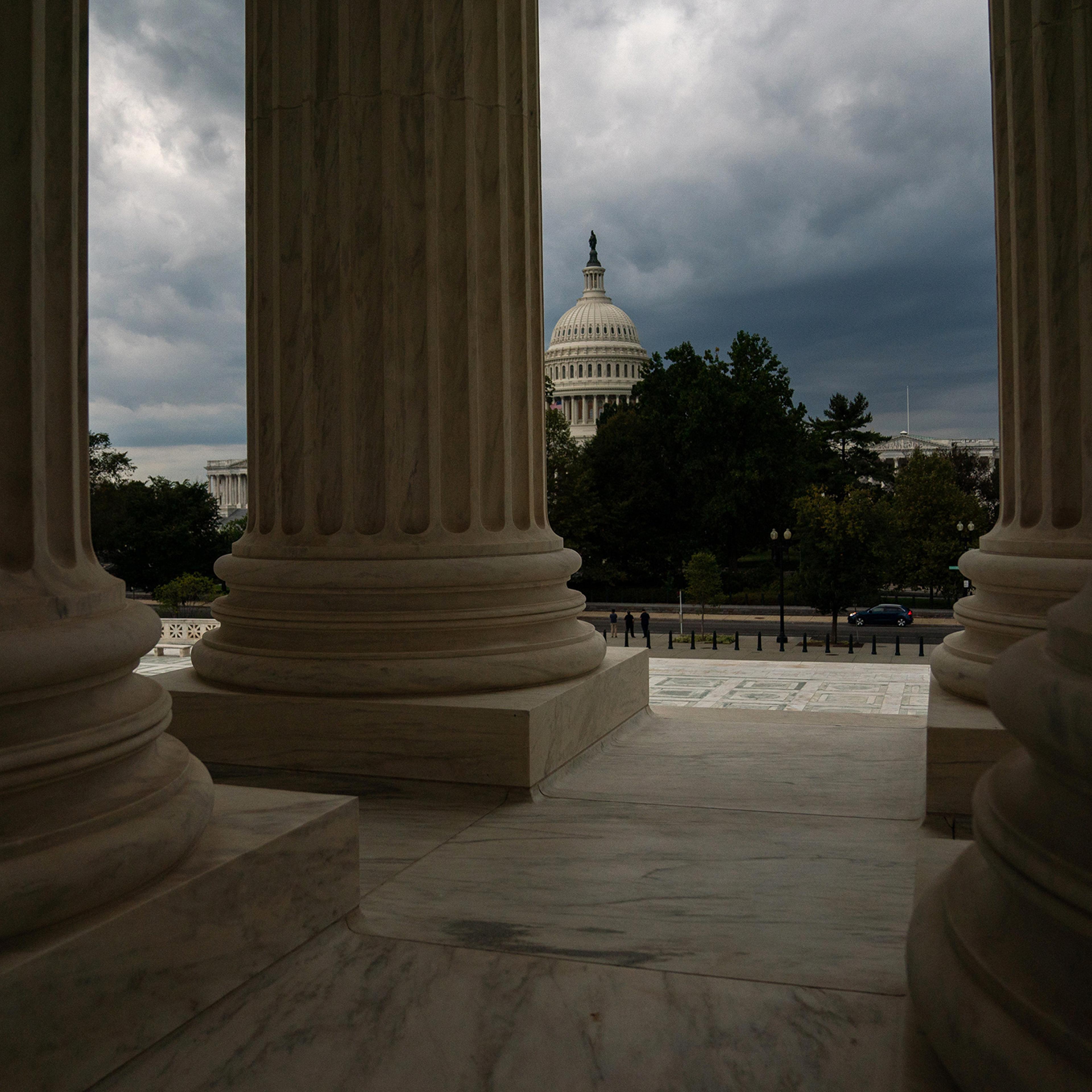 A view of the U.S. Capitol Building from the Supreme Court in Washington, on Oct. 1, 2020.