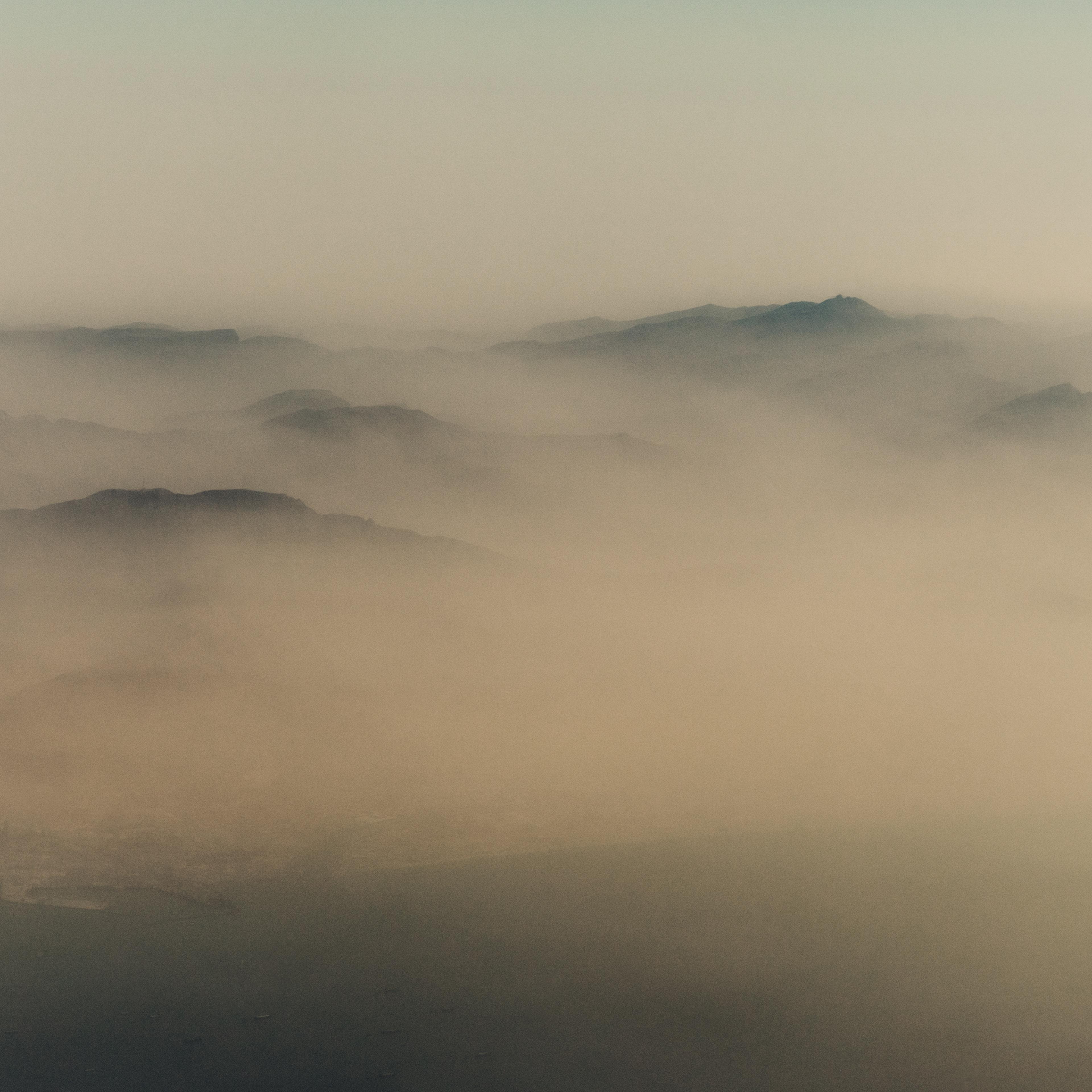 A hazy view on the approach to Dubai International Airport.