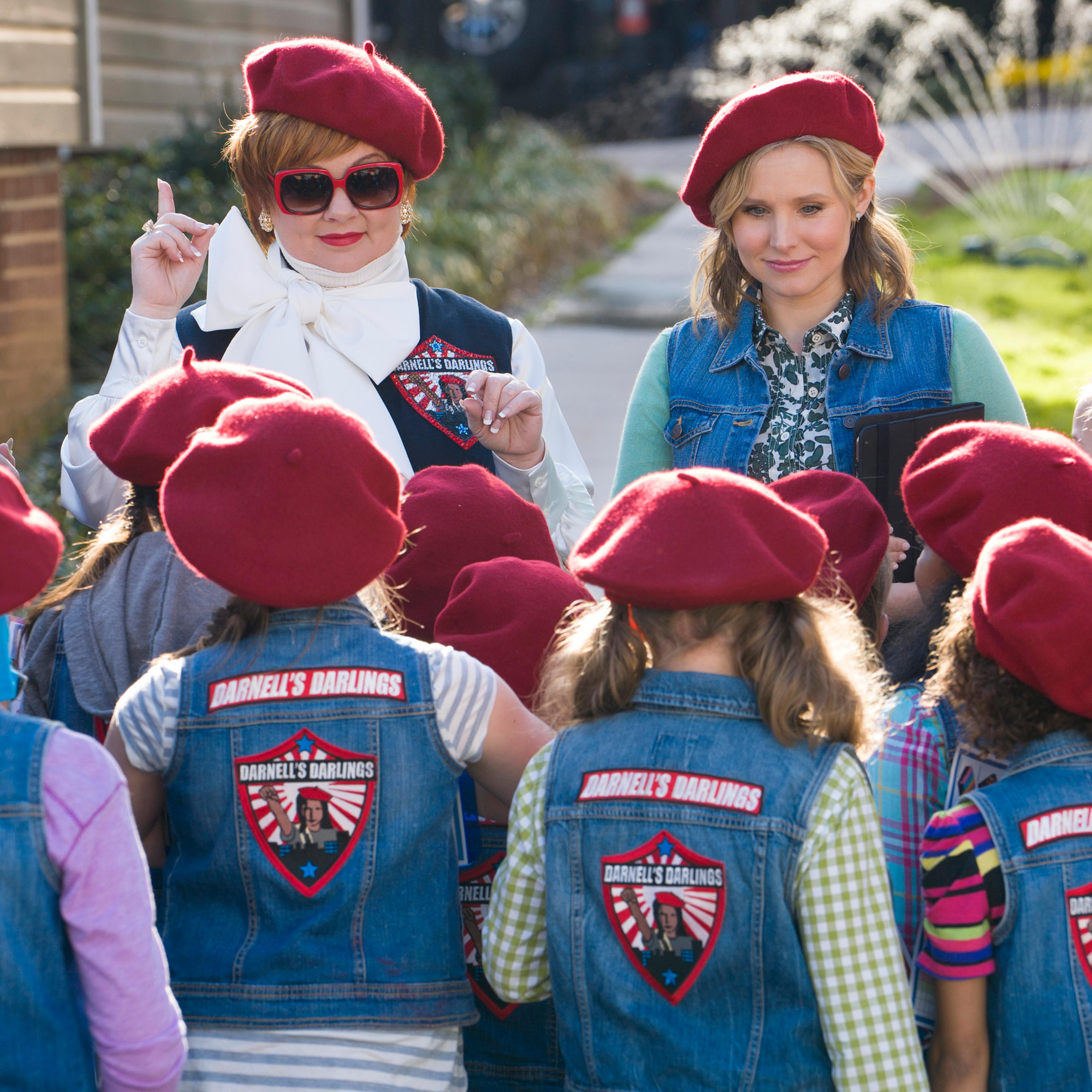 This image released by Universal Studios shows Melissa McCarthy and Kristen Bell in a scene from, "The Boss."