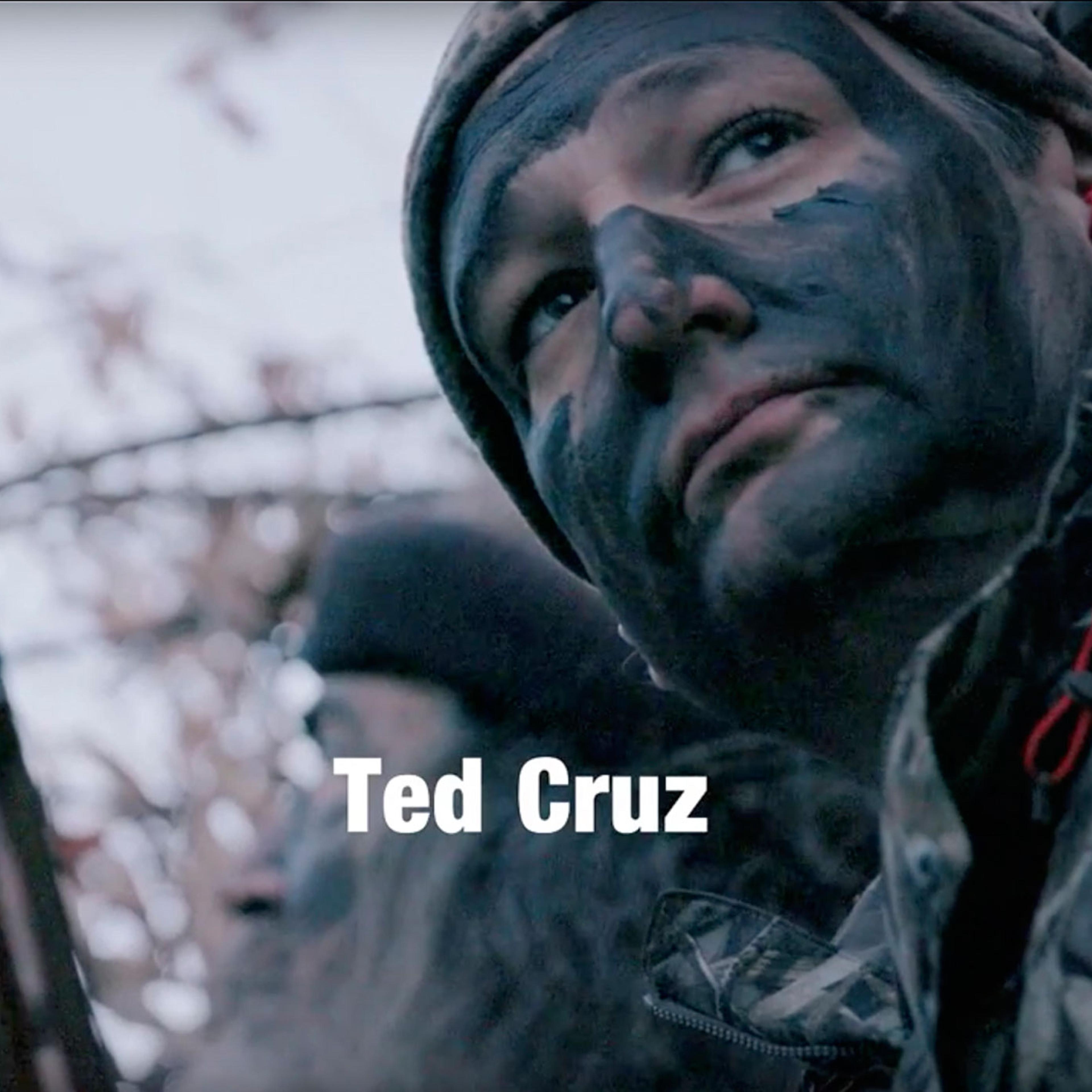 This still image made from video provided by the Cruz campaign via YouTube shows presidential candidate Ted Cruz. In the video, Cruz is endorsed by "Duck Dynasty" star Phil Robertson.