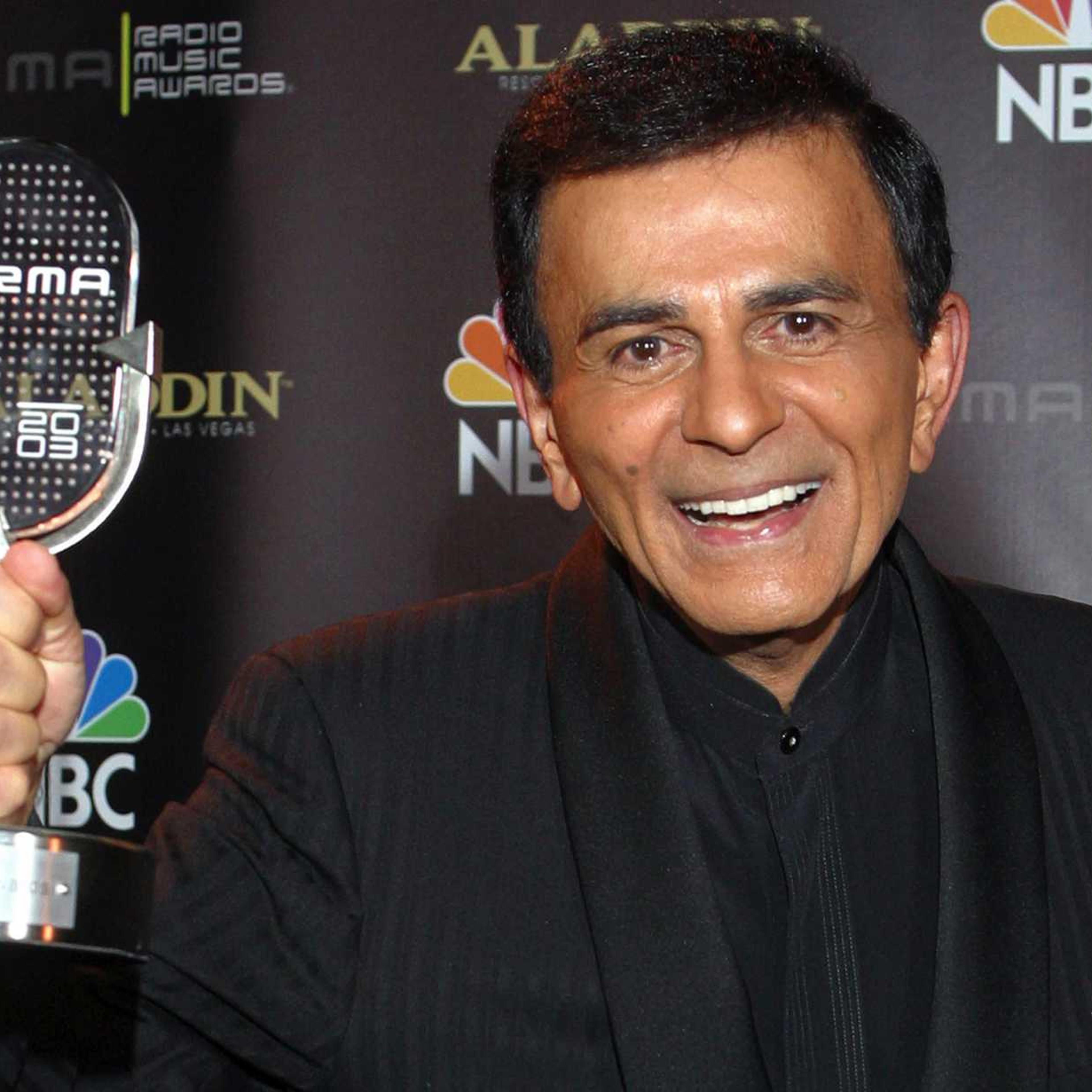 In this Oct. 27, 2003, file photo, Casey Kasem poses for photographers after receiving the Radio Icon award during the 2003 Radio Music Awards in Las Vegas
