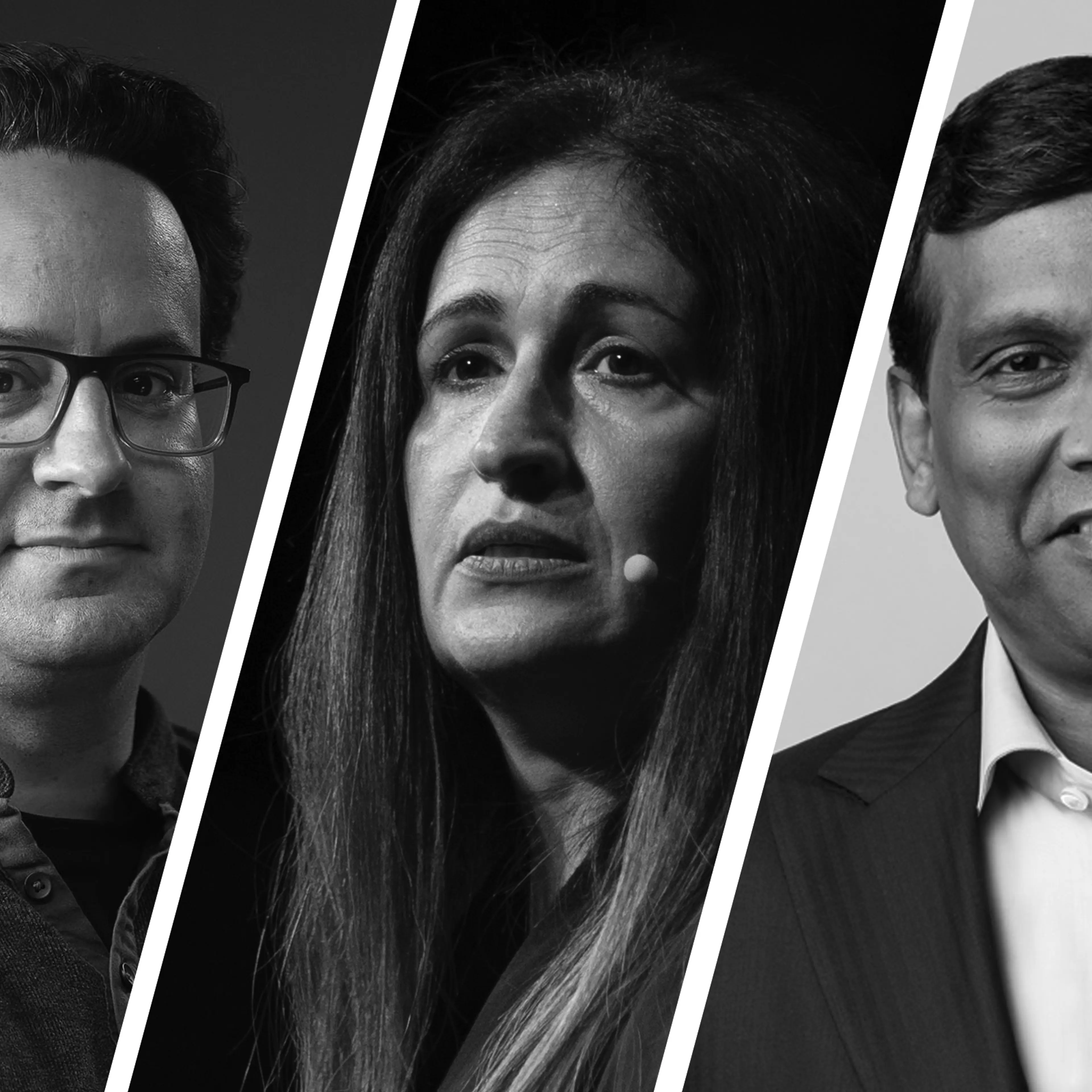 From left: Jared Kaplan, Athina Kanioura, Ravi Kumar S.
