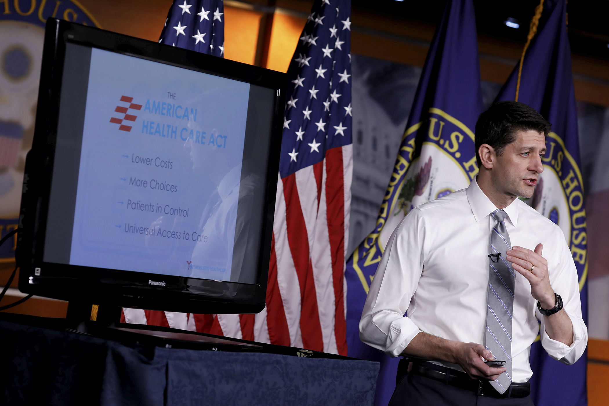 Speaker of the House Paul Ryan speaks at a news conference about Congressional efforts to repeal and replace Obamacare, on Capitol Hill in Washington, U.S. March 9, 2017.
