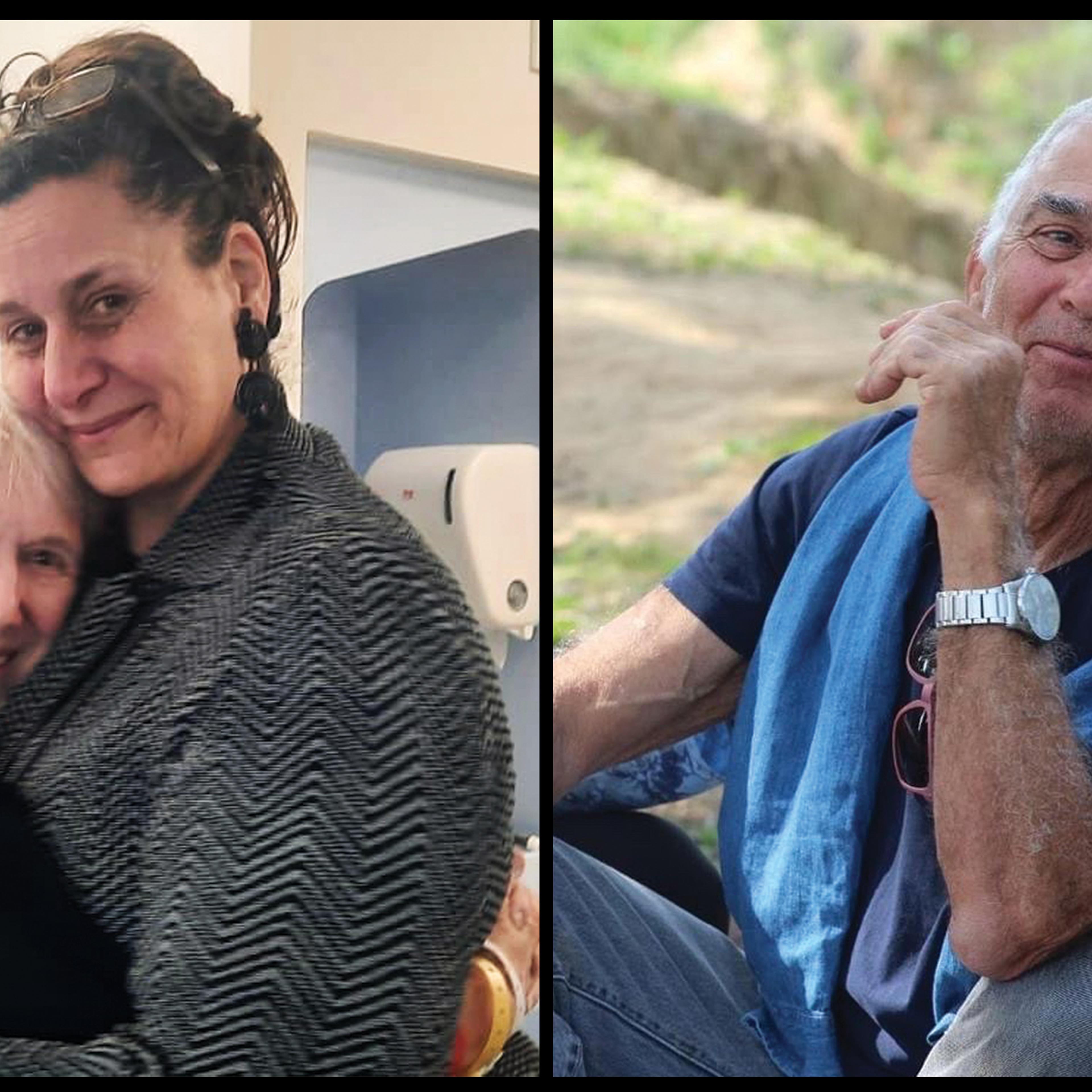 Efrat Machikawa with her aunt Margalit Moses; Machikawa's uncle Gadi Moses
