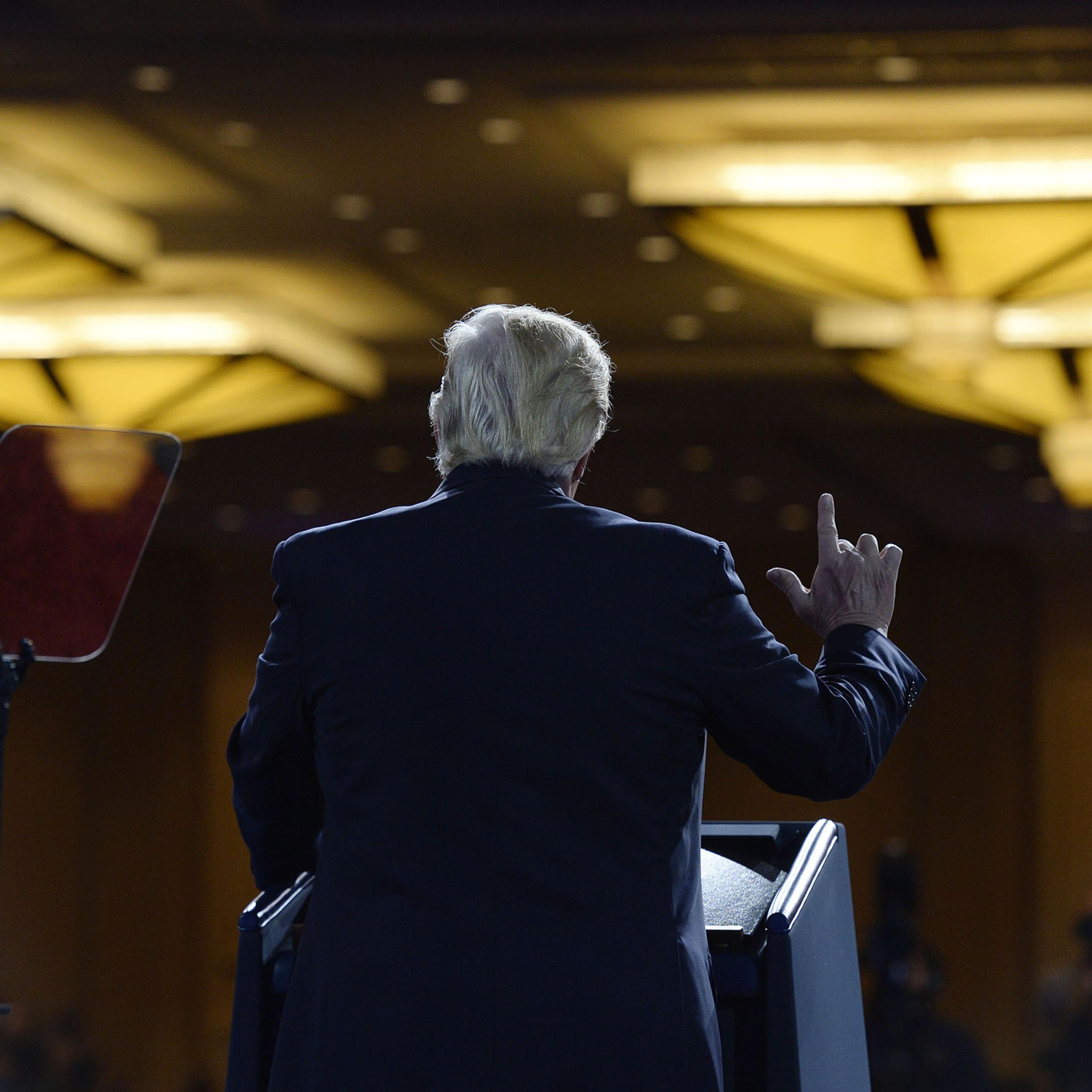 President Trump Addresses Annual CPAC Event In National Harbor, Maryland