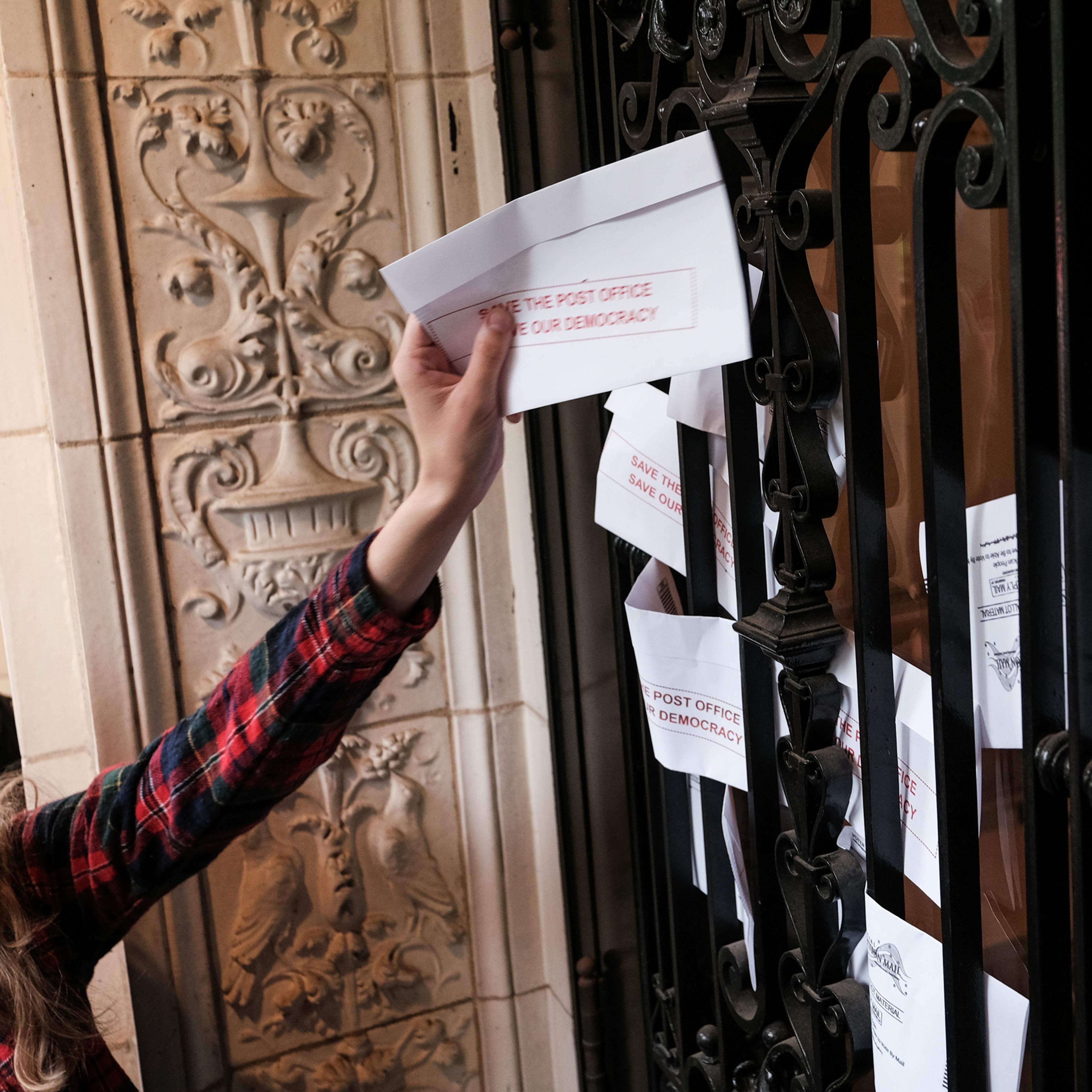 Protest Held Outside Postmaster General Louis DeJoy's DC Home
