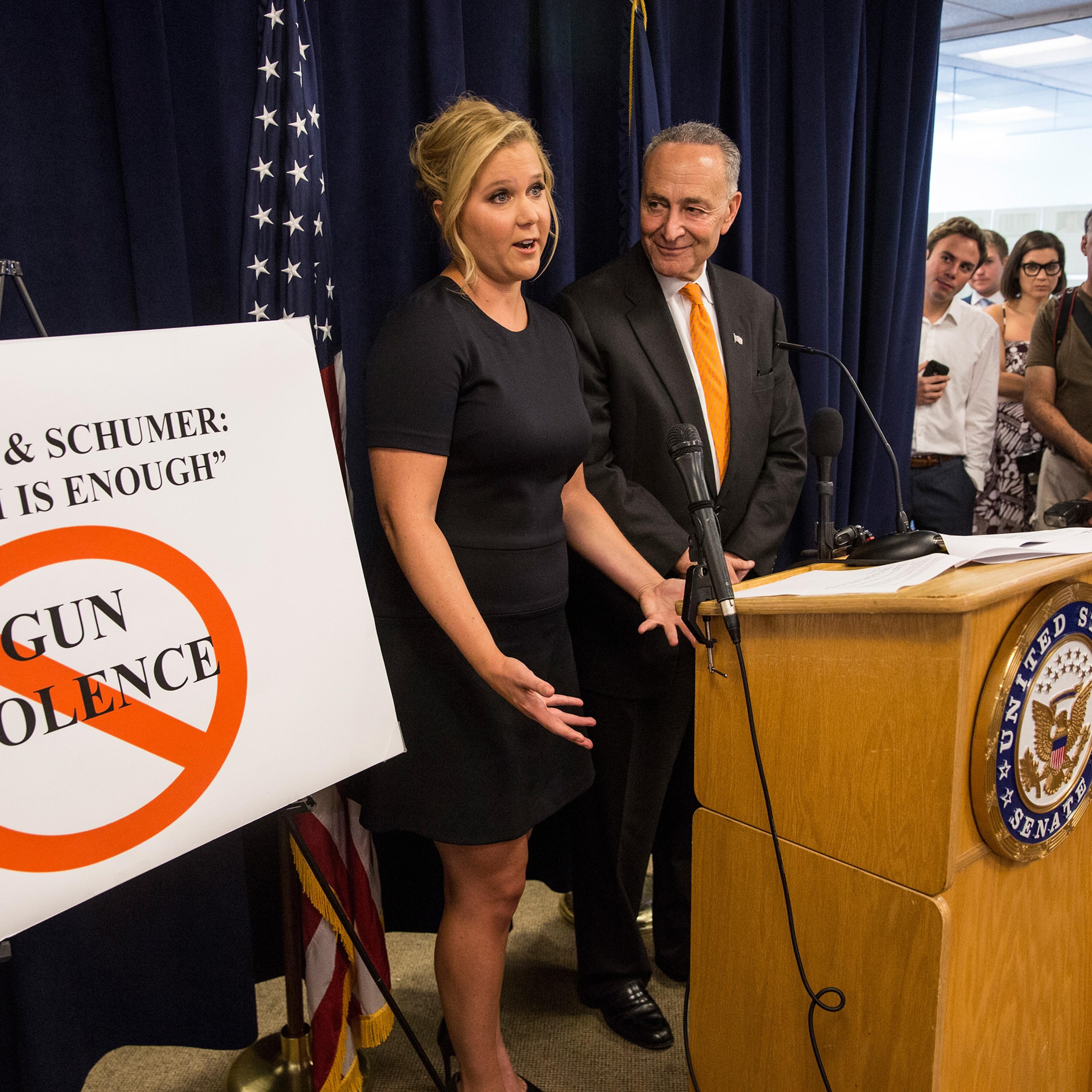 Sen. Chuck Schumer And Amy Schumer Hold Joint Press Conf. On Combating Gun Violence